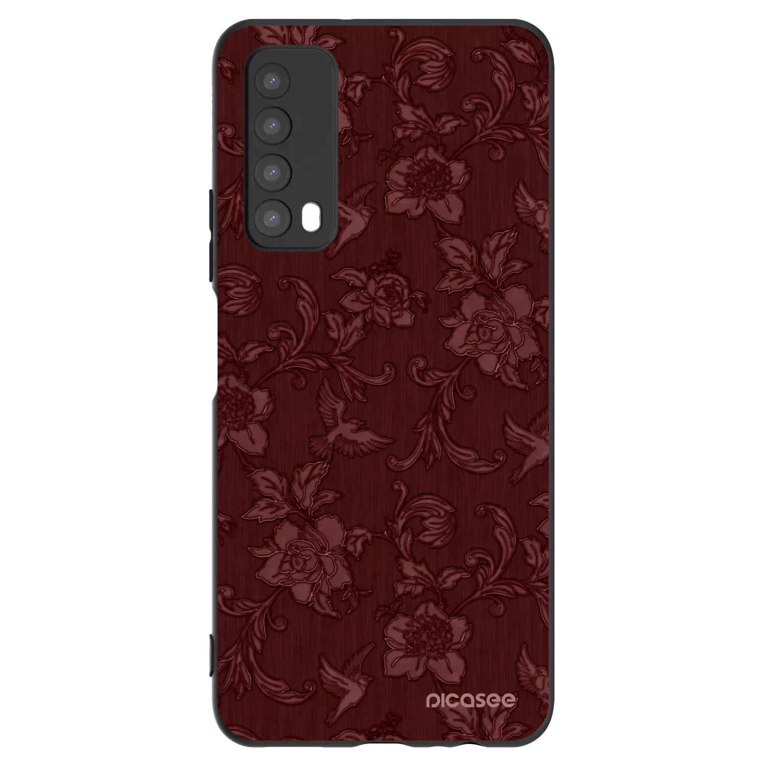 Picasee silikonowe czarne etui na Huawei P Smart 2021 - Red Elegance
