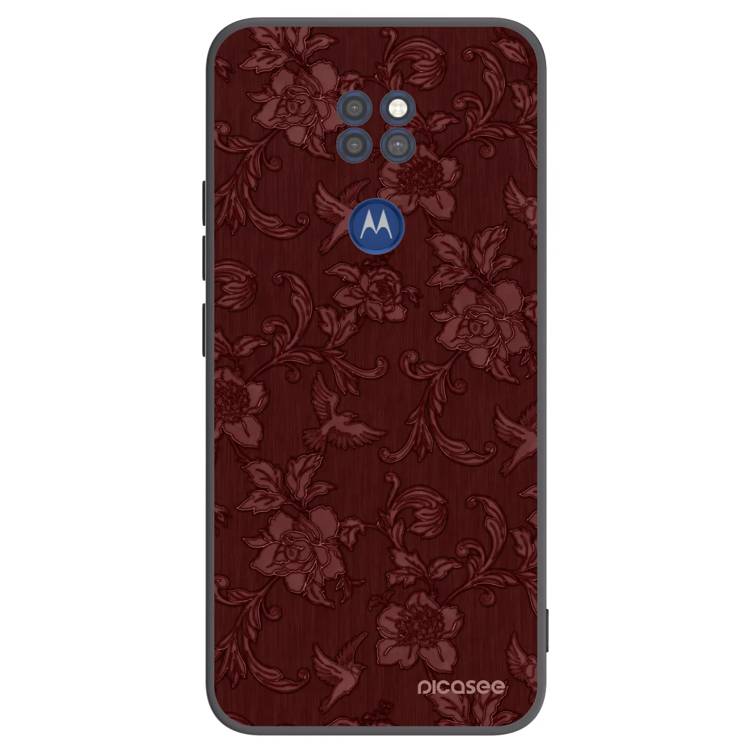 Picasee silikonowe czarne etui na Motorola Moto G9 Play - Red Elegance