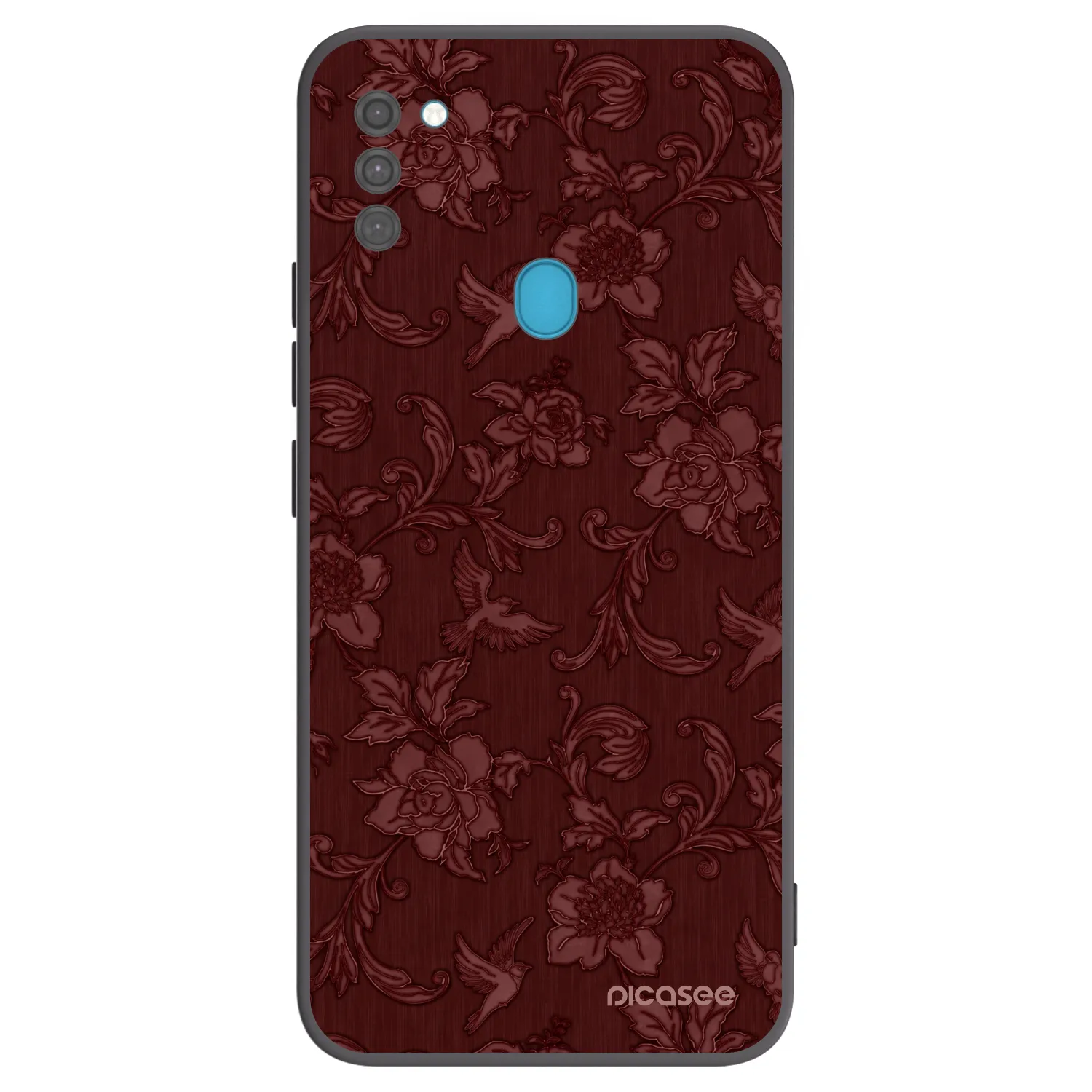 Picasee silikonowe czarne etui na Samsung Galaxy M11 - Red Elegance