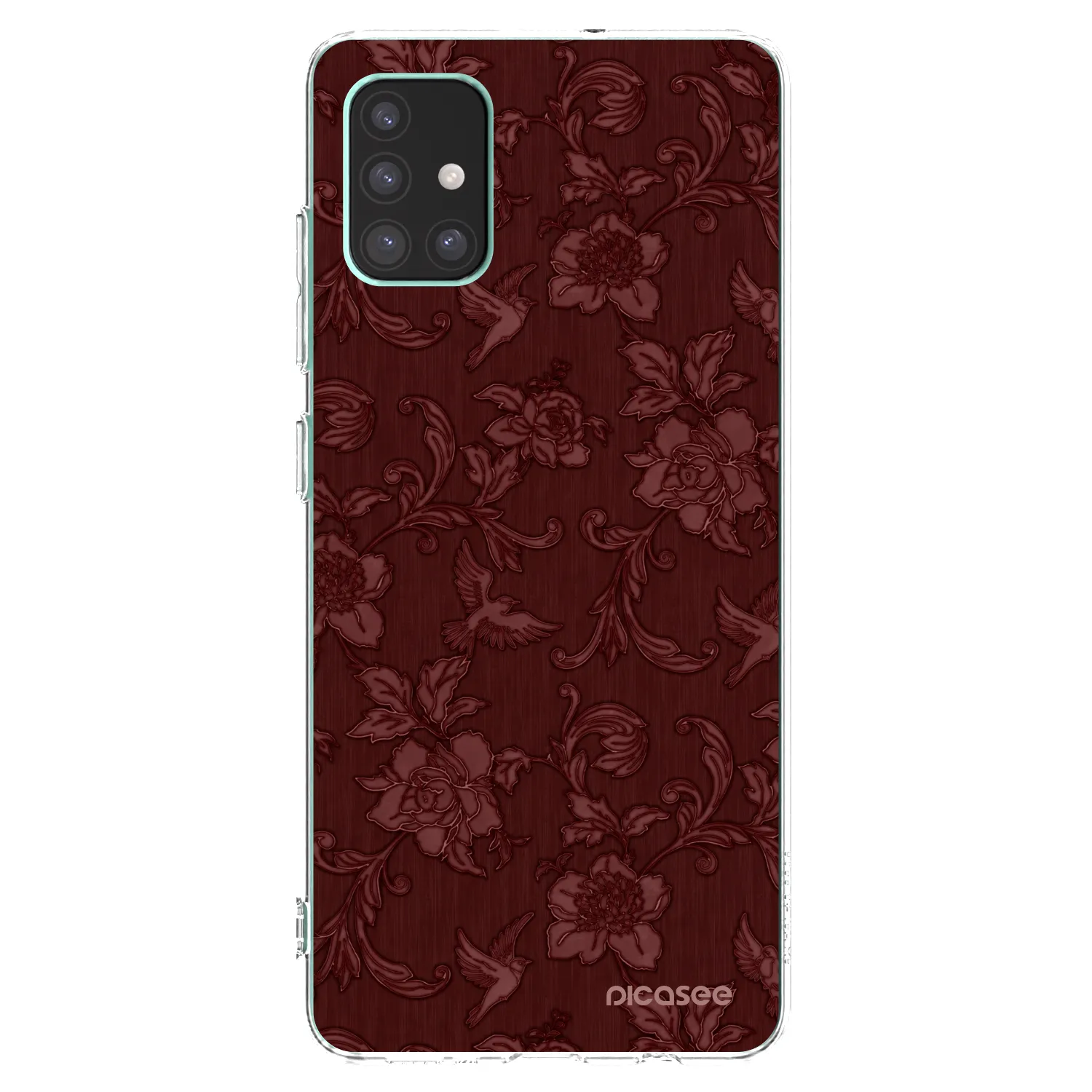 Picasee silikonowe przeźroczyste etui na Samsung Galaxy M51 M515F - Red Elegance