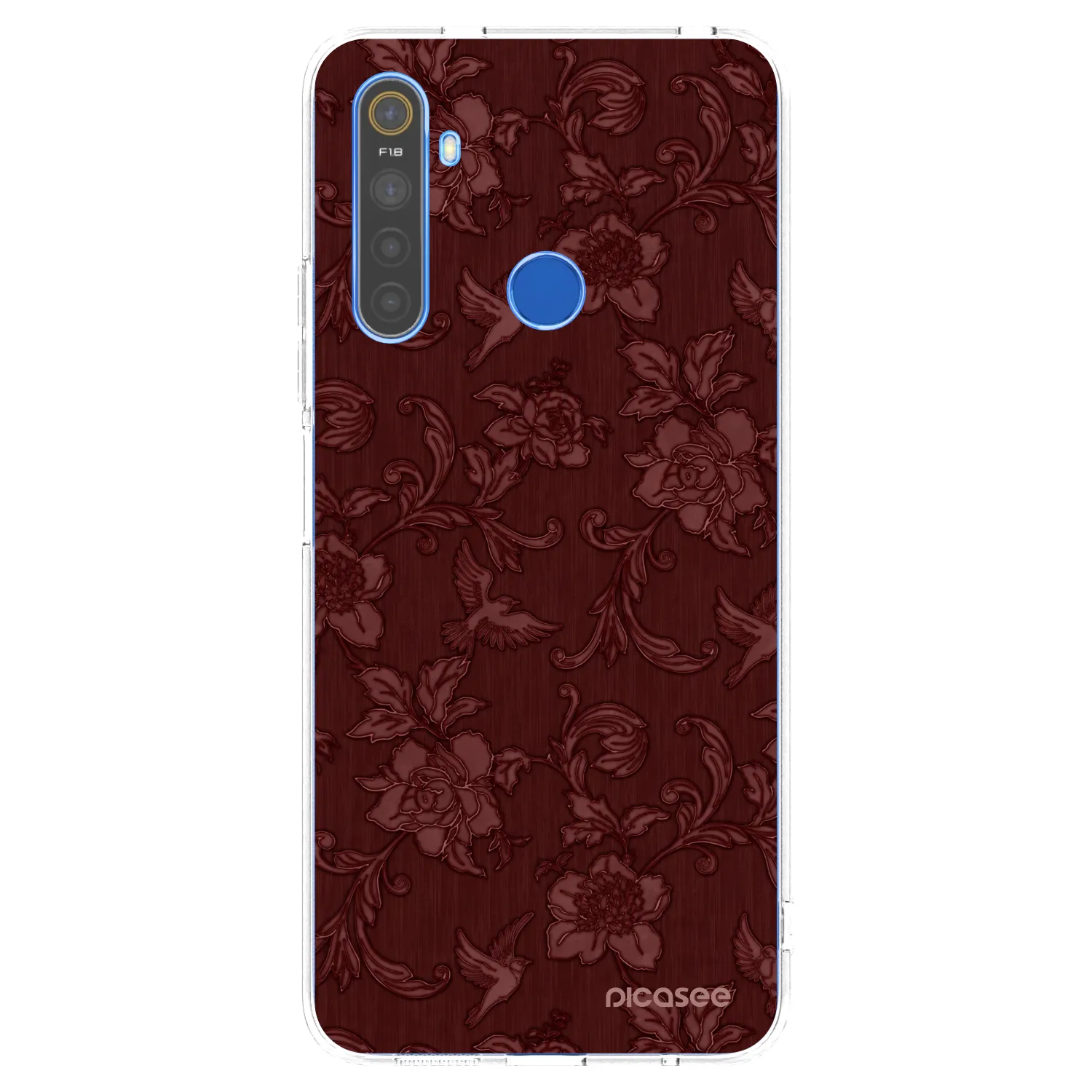 Picasee silikonowe przeźroczyste etui na Realme 5 - Red Elegance
