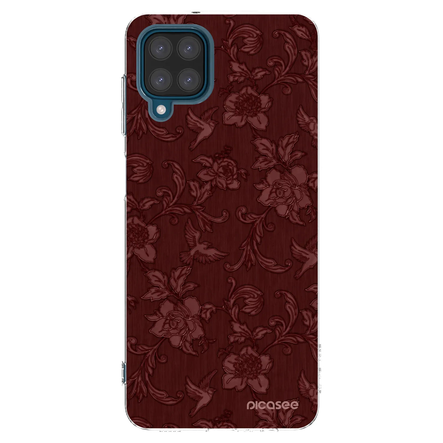 Picasee silikonowe przeźroczyste etui na Samsung Galaxy A12 A125F - Red Elegance