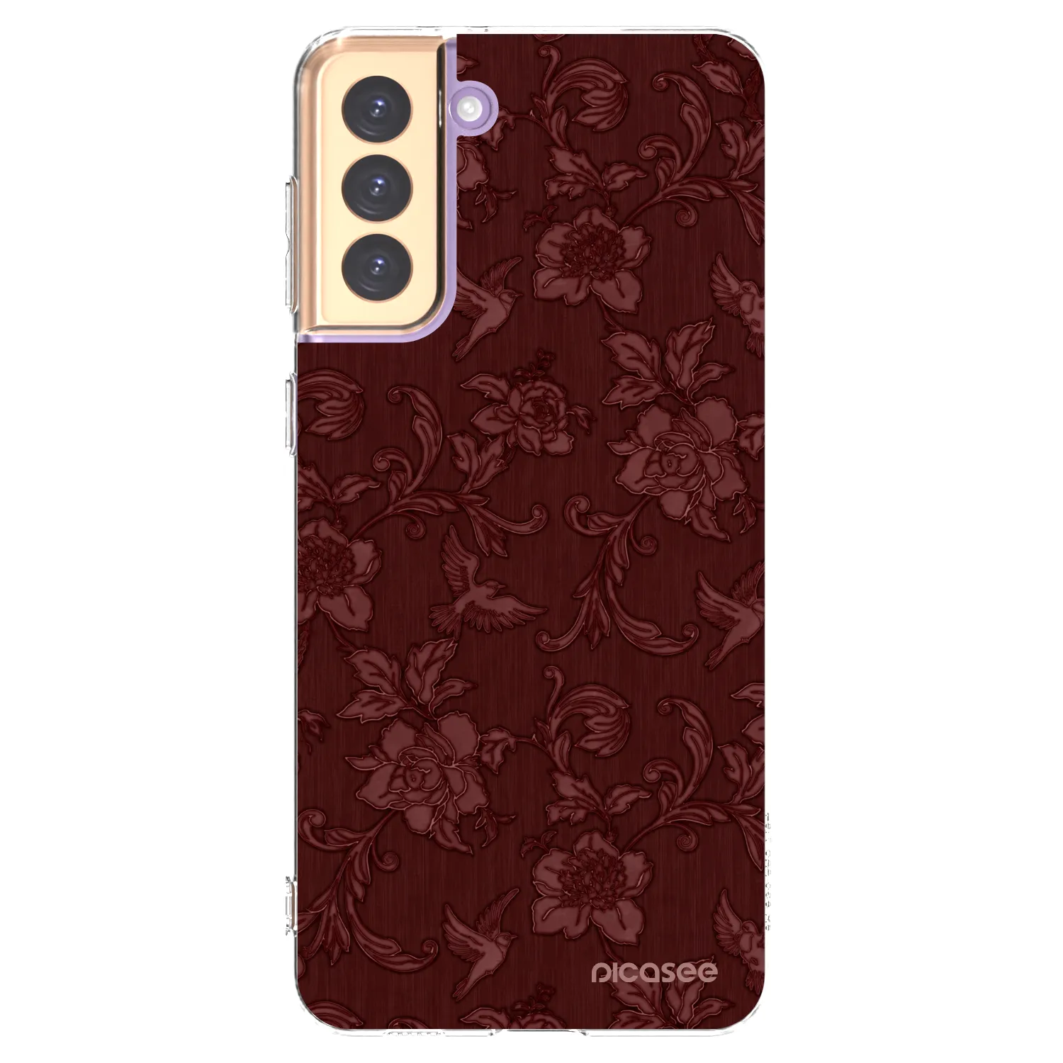 Picasee silikonowe przeźroczyste etui na Samsung Galaxy S21+ 5G G996F - Red Elegance