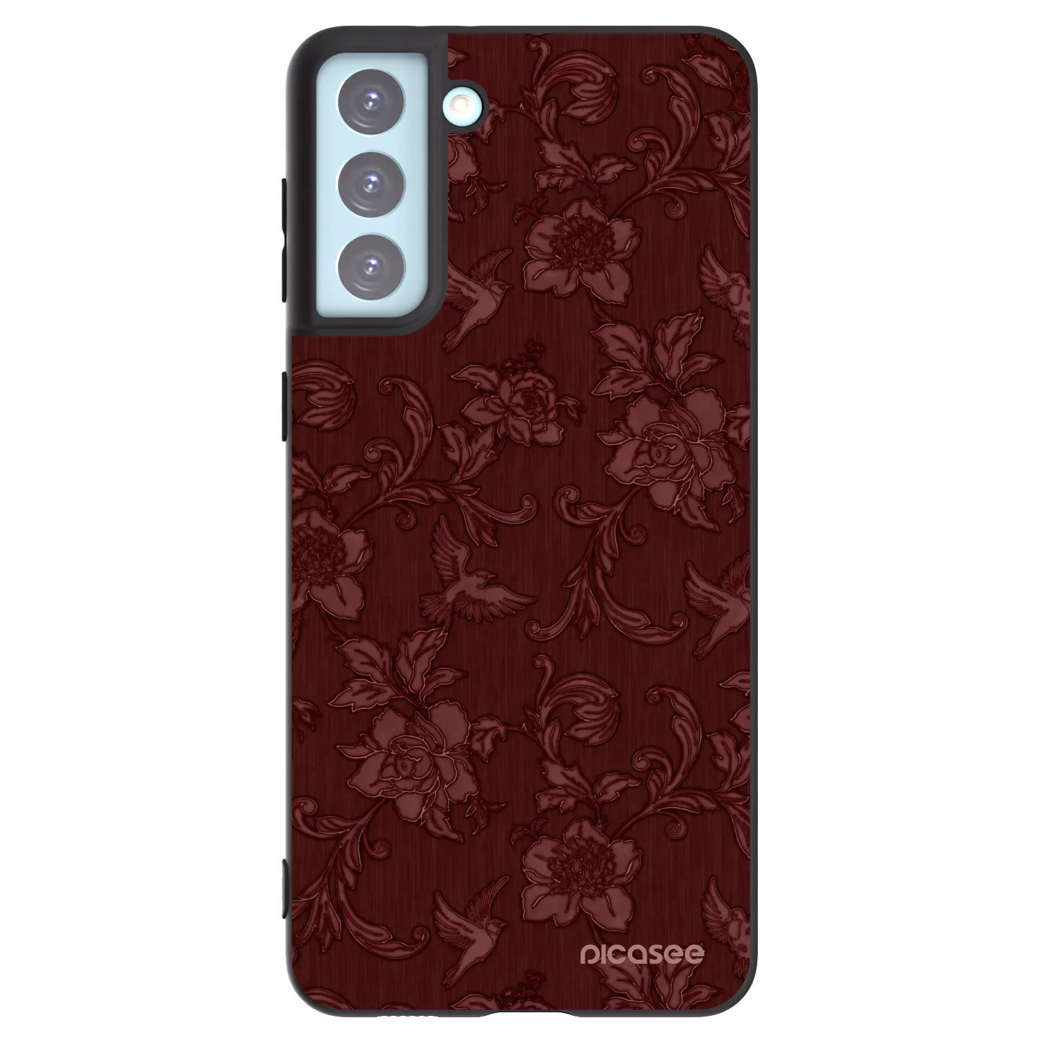 Picasee silikonowe czarne etui na Samsung Galaxy S21+ 5G G996F - Red Elegance