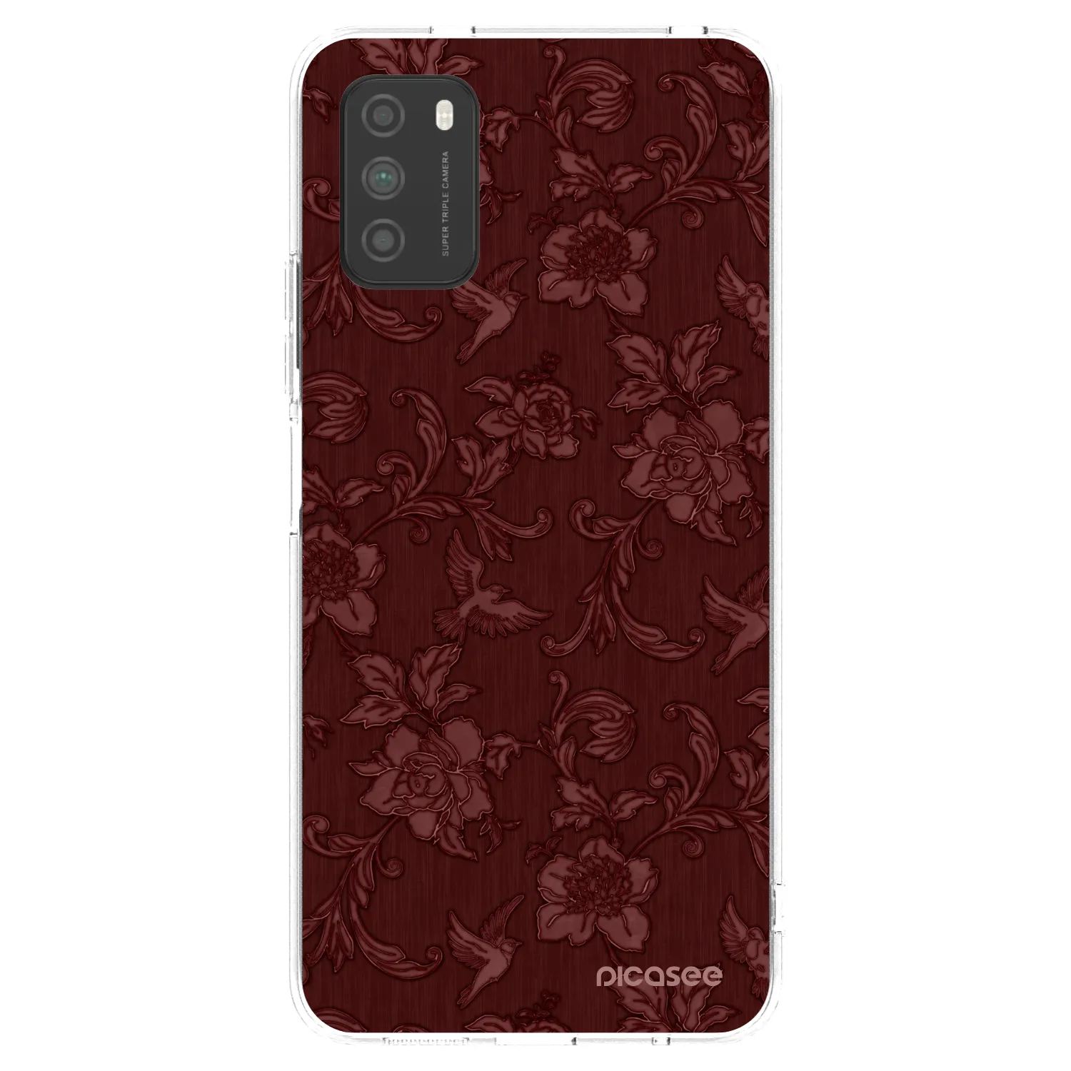 Picasee silikonowe przeźroczyste etui na Xiaomi Poco M3 - Red Elegance