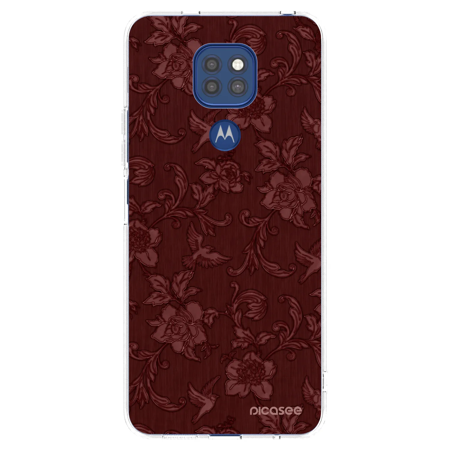 Picasee silikonowe przeźroczyste etui na Motorola Moto G9 Play - Red Elegance