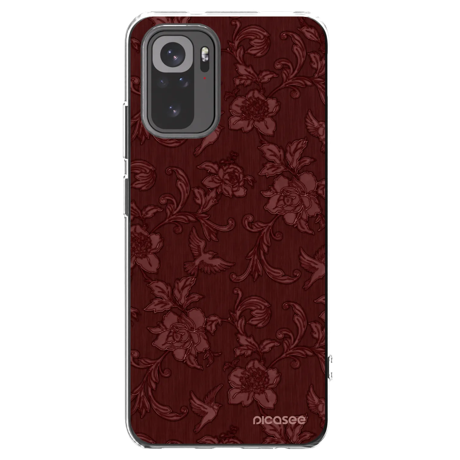 Picasee silikonowe przeźroczyste etui na Xiaomi Redmi Note 10 - Red Elegance