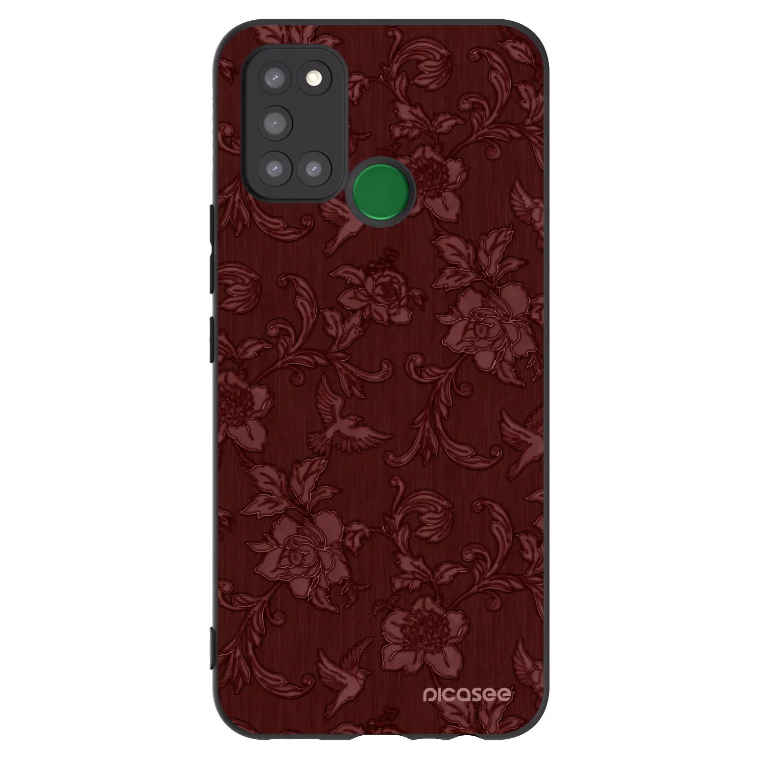 Picasee silikonowe czarne etui na Realme 7i - Red Elegance