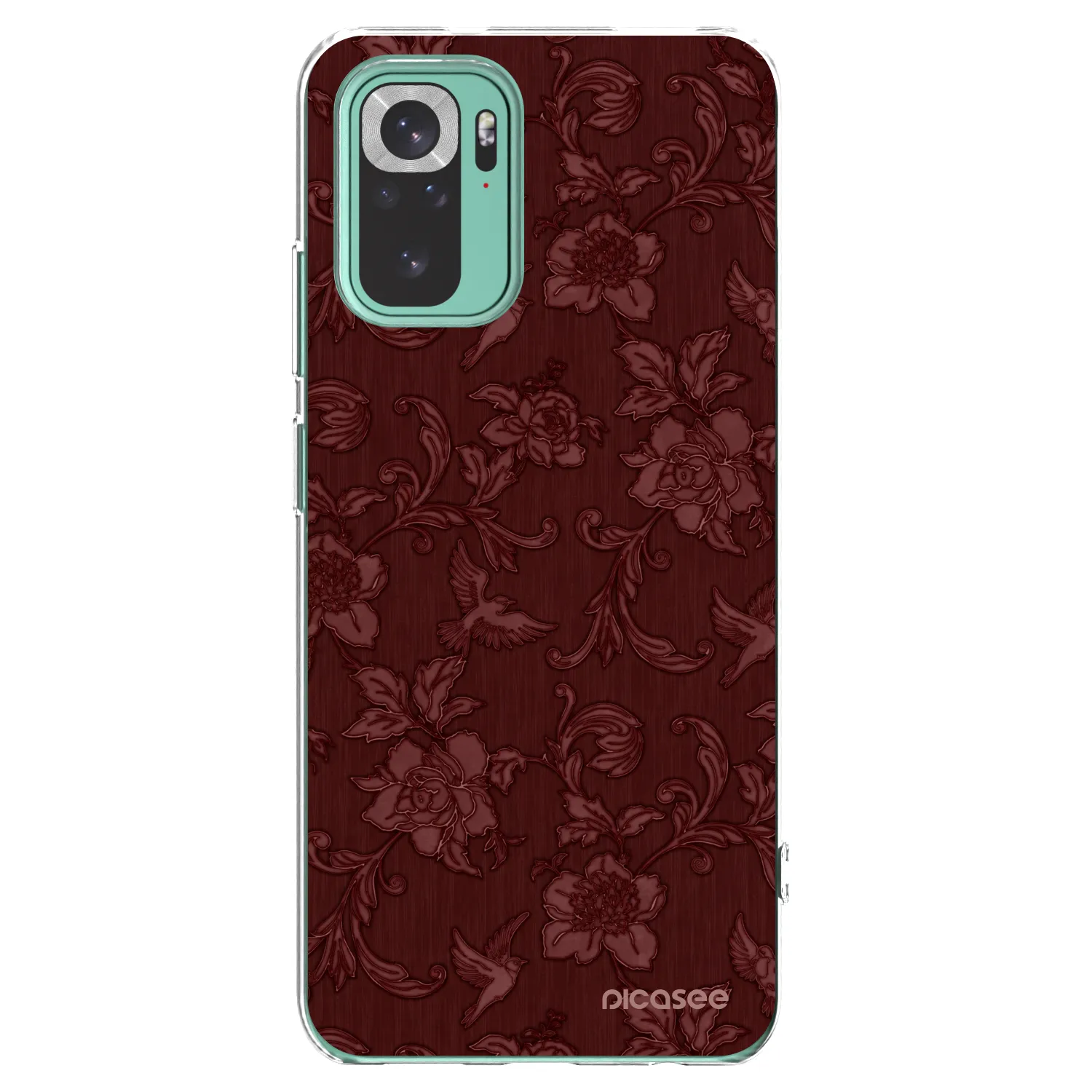 Picasee silikonowe przeźroczyste etui na Xiaomi Redmi Note 10 Pro - Red Elegance