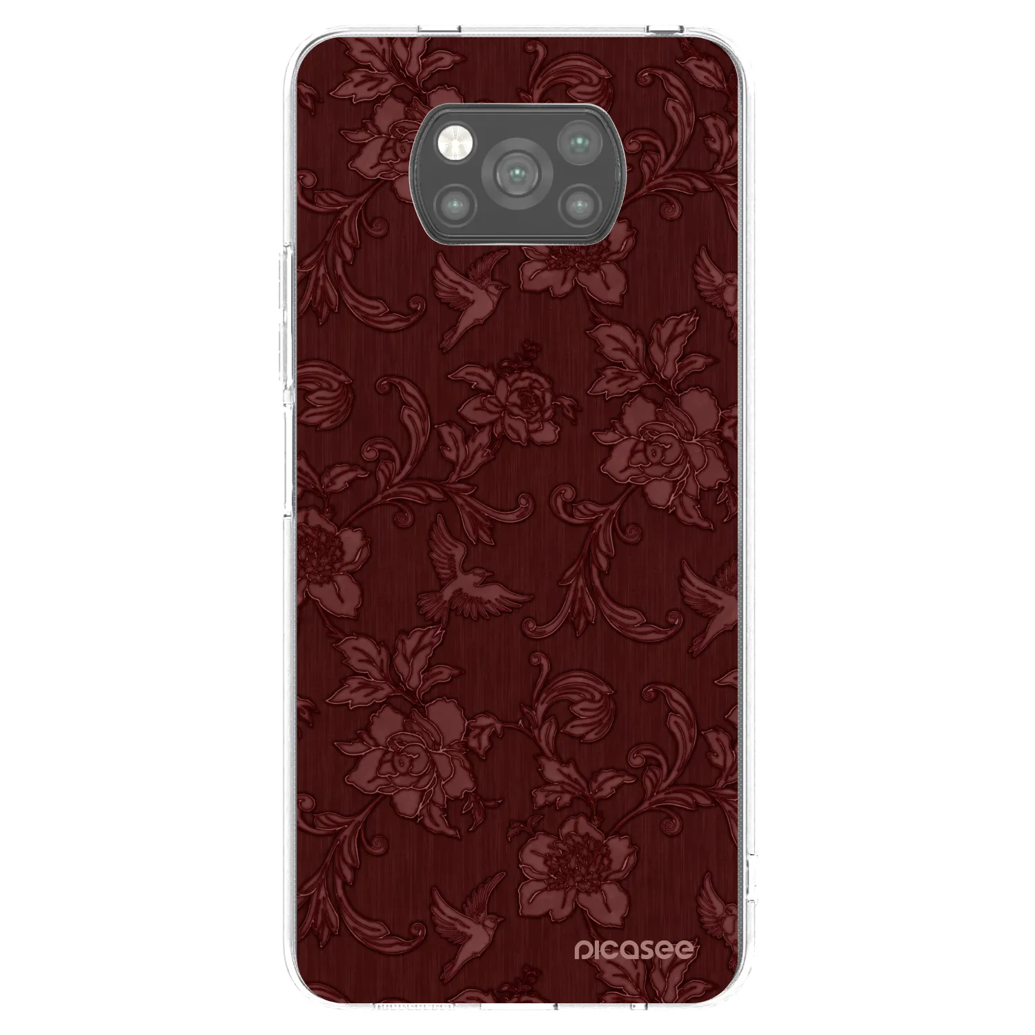 Picasee silikonowe czarne etui na Xiaomi Poco X3 Pro - Red Elegance