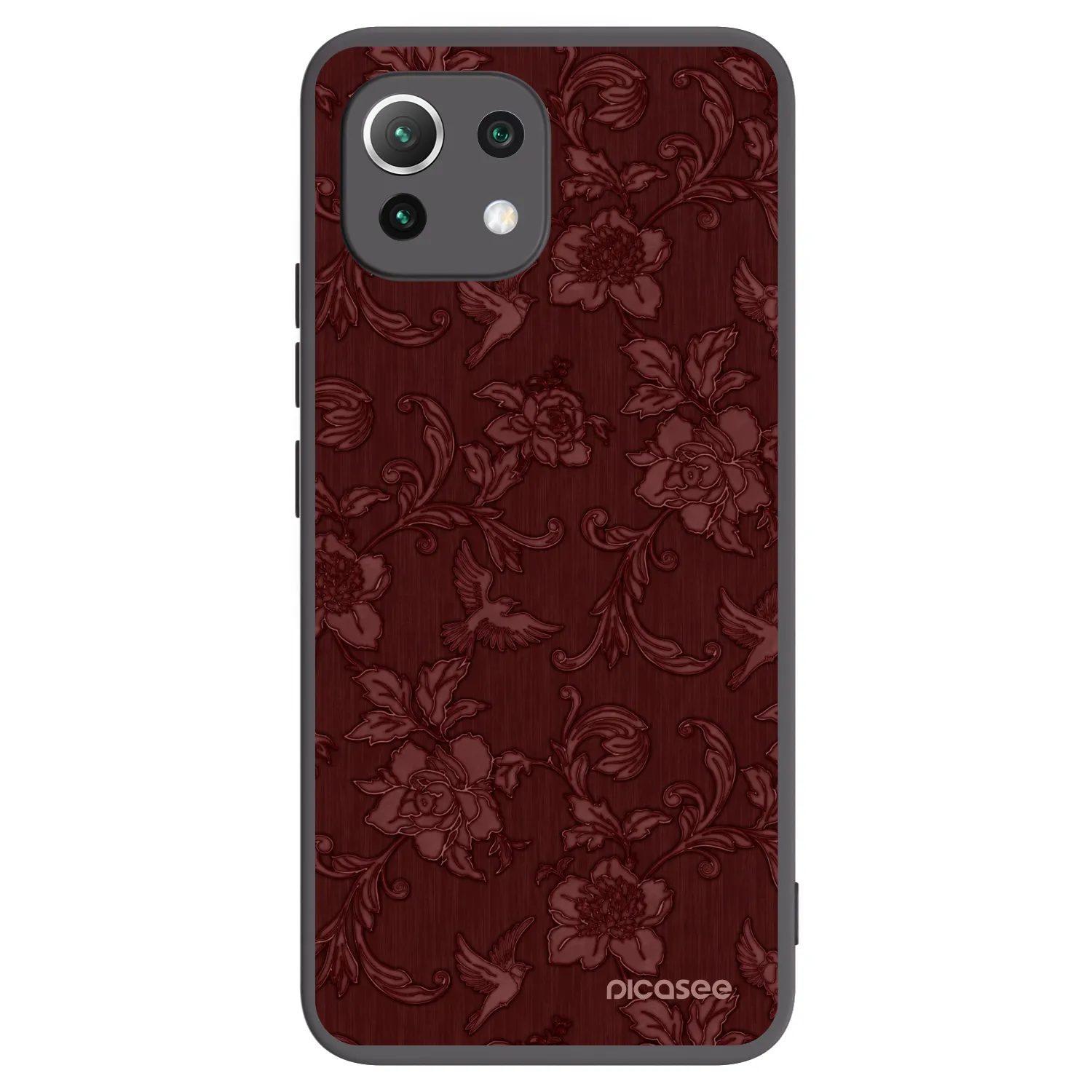 Picasee silikonowe czarne etui na Xiaomi Mi 11 Lite - Red Elegance