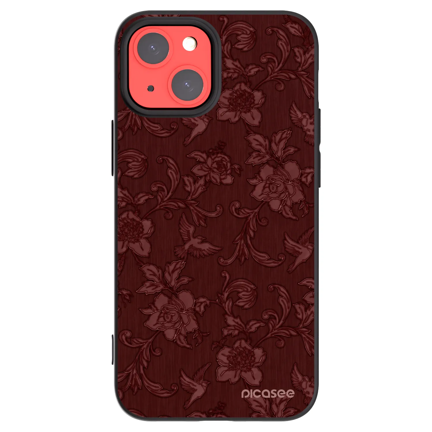 Picasee silikonowe czarne etui na Apple iPhone 13 mini - Red Elegance