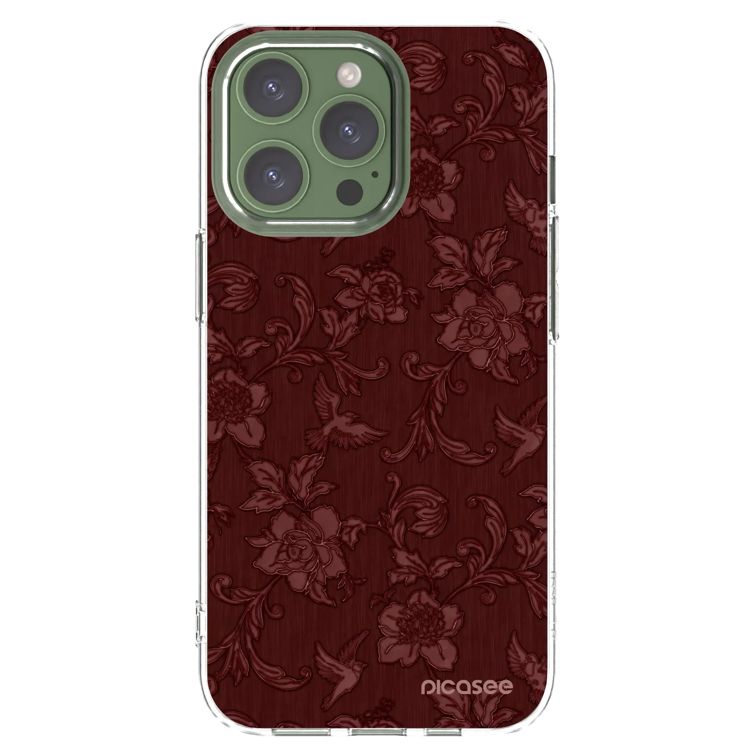 Picasee silikonowe przeźroczyste etui na Apple iPhone 13 Pro - Red Elegance