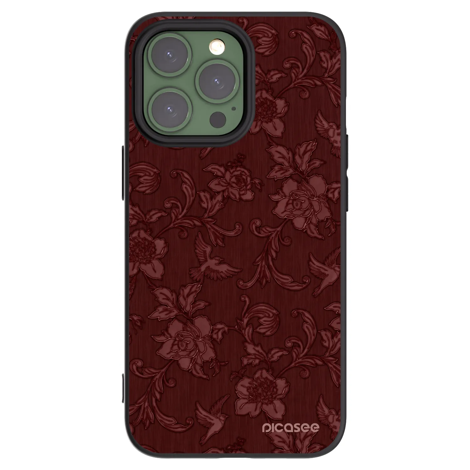 Picasee silikonowe czarne etui na Apple iPhone 13 Pro - Red Elegance