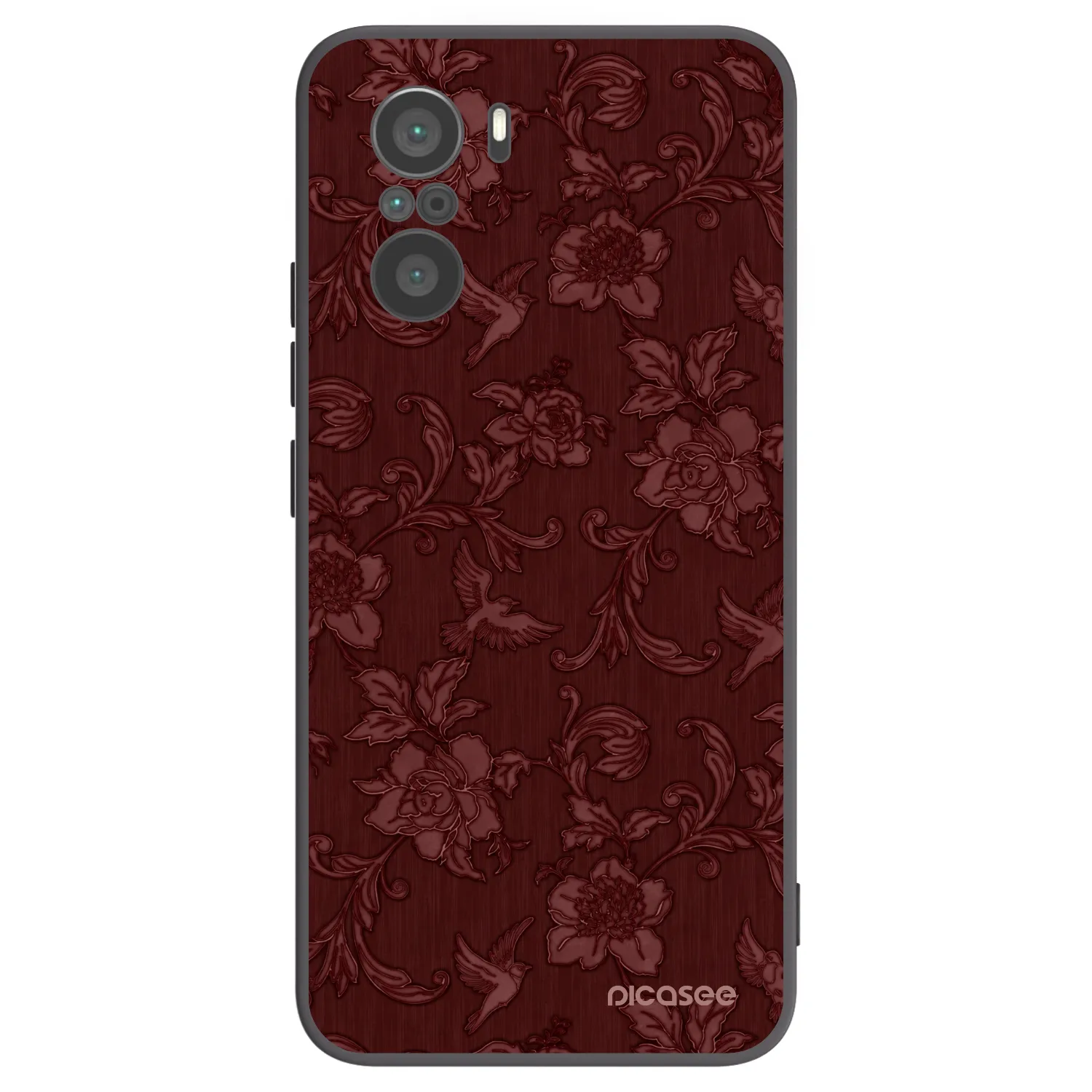 Picasee silikonowe czarne etui na Xiaomi Poco F3 - Red Elegance