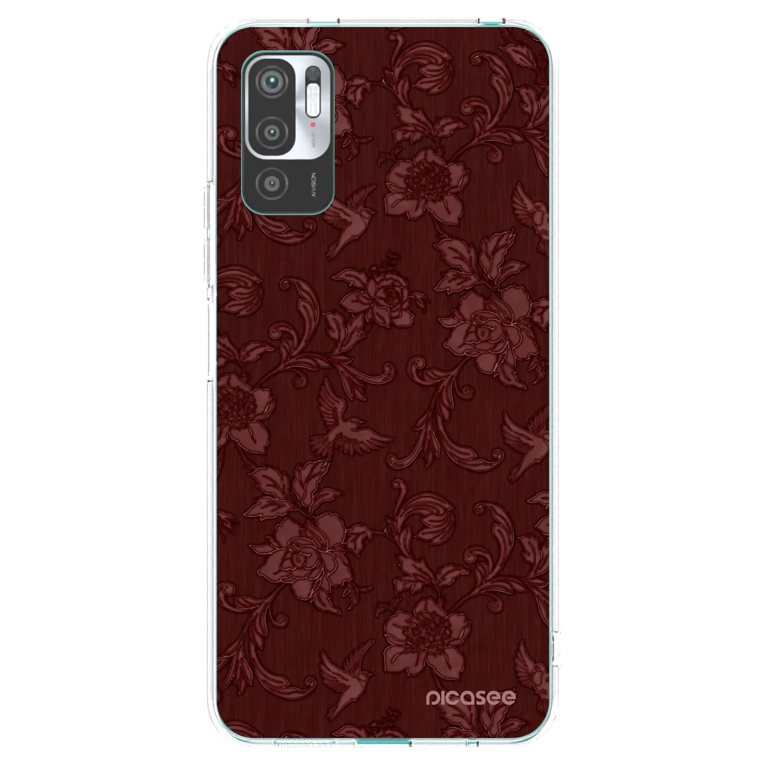 Picasee silikonowe przeźroczyste etui na Xiaomi Redmi Note 10 5G - Red Elegance