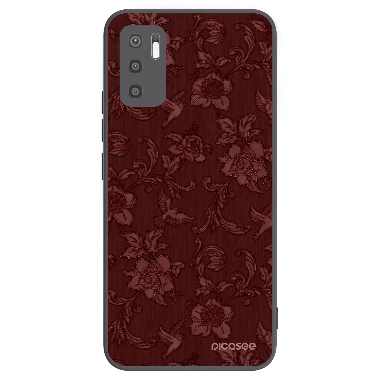 Picasee silikonowe czarne etui na Xiaomi Redmi Note 10 5G - Red Elegance