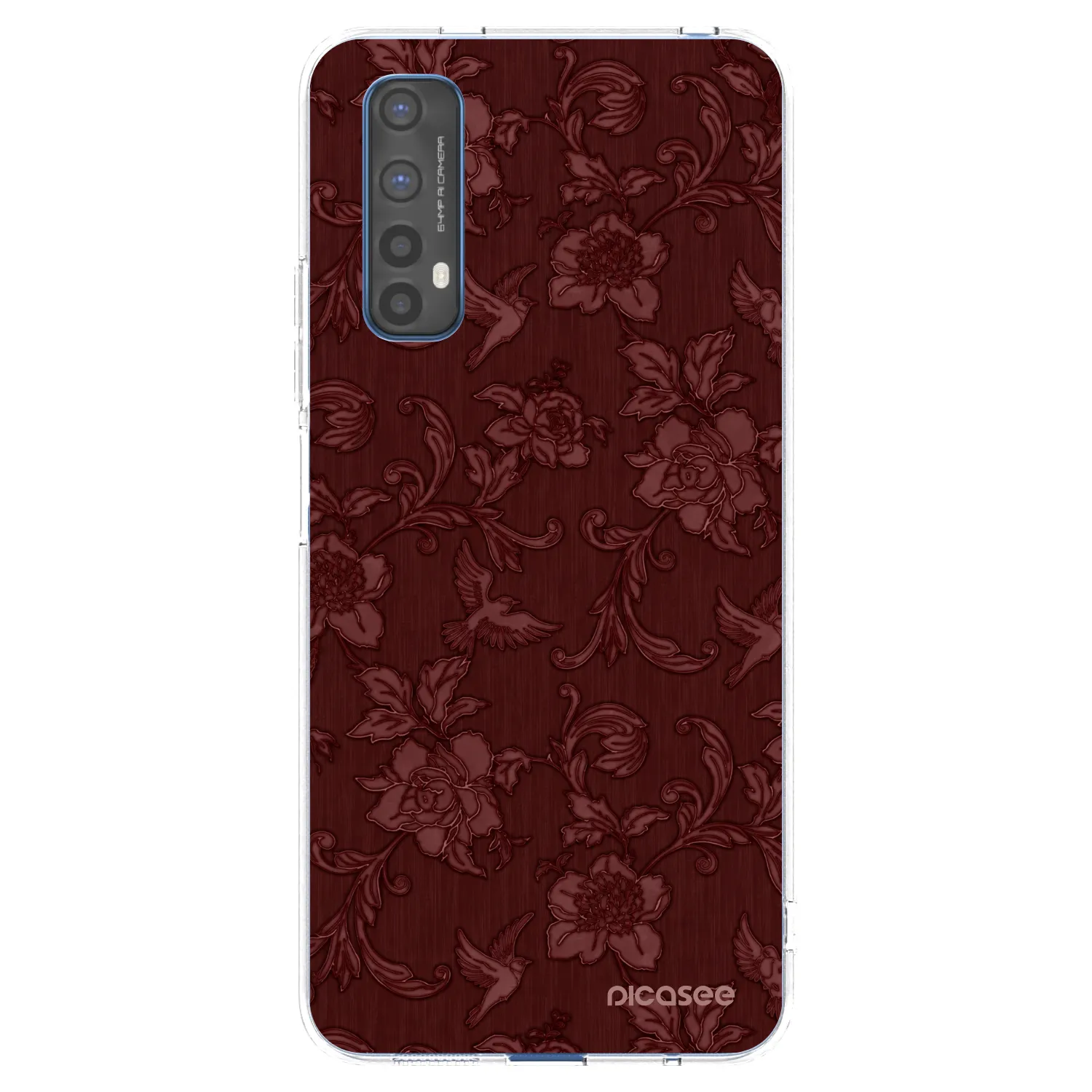 Picasee silikonowe przeźroczyste etui na Realme 7 - Red Elegance