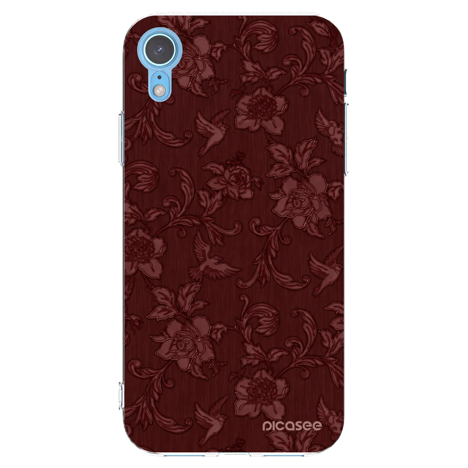 Picasee silikonowe przeźroczyste etui na Apple iPhone XR - Red Elegance