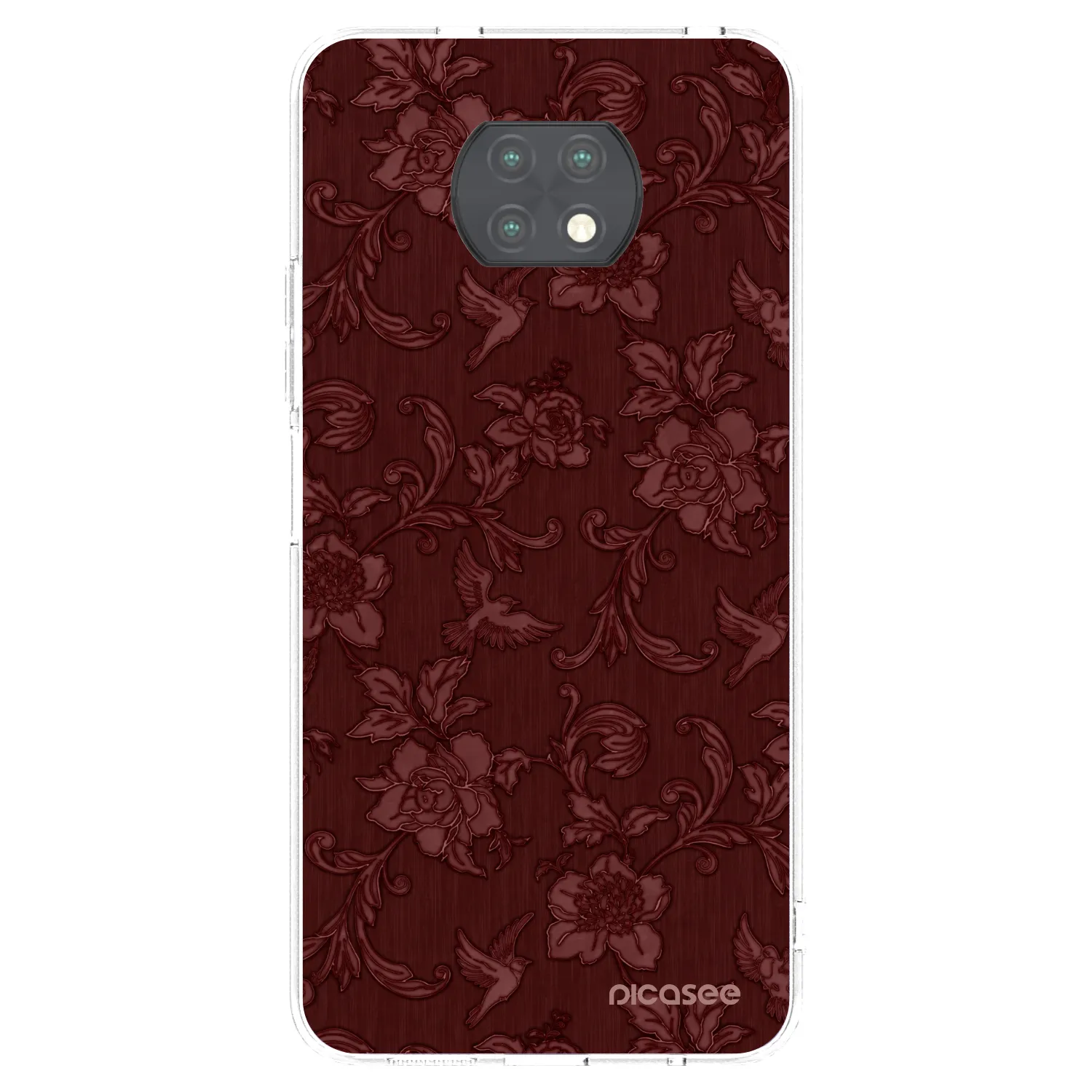 Picasee silikonowe przeźroczyste etui na Xiaomi Redmi Note 9T - Red Elegance