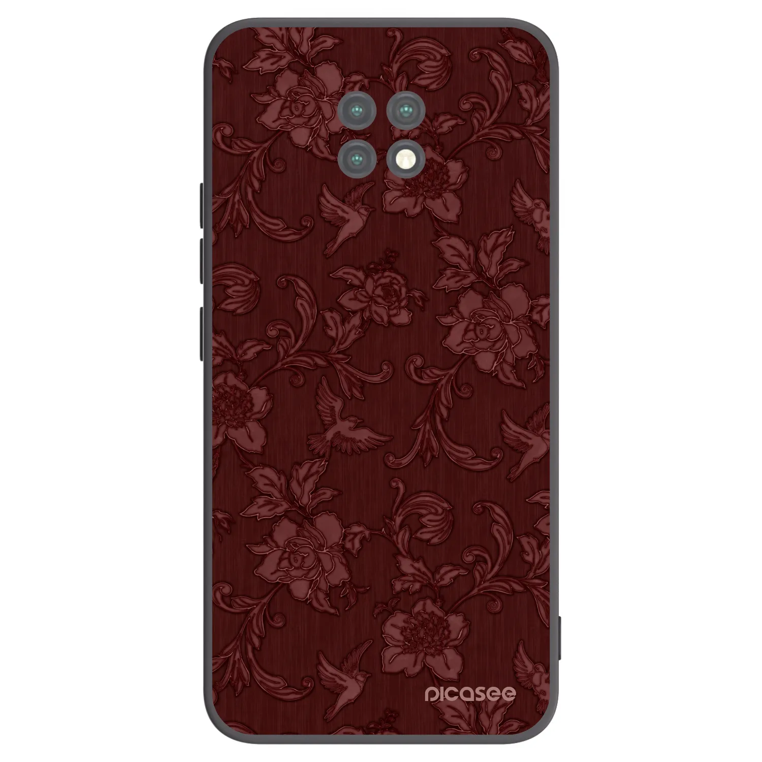 Picasee silikonowe czarne etui na Xiaomi Redmi Note 9T - Red Elegance