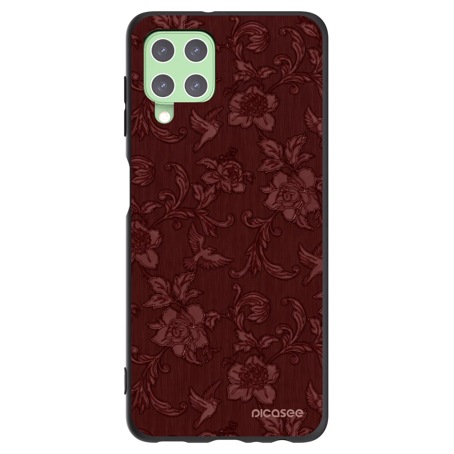 Picasee silikonowe czarne etui na Samsung Galaxy A22 A225F 4G - Red Elegance