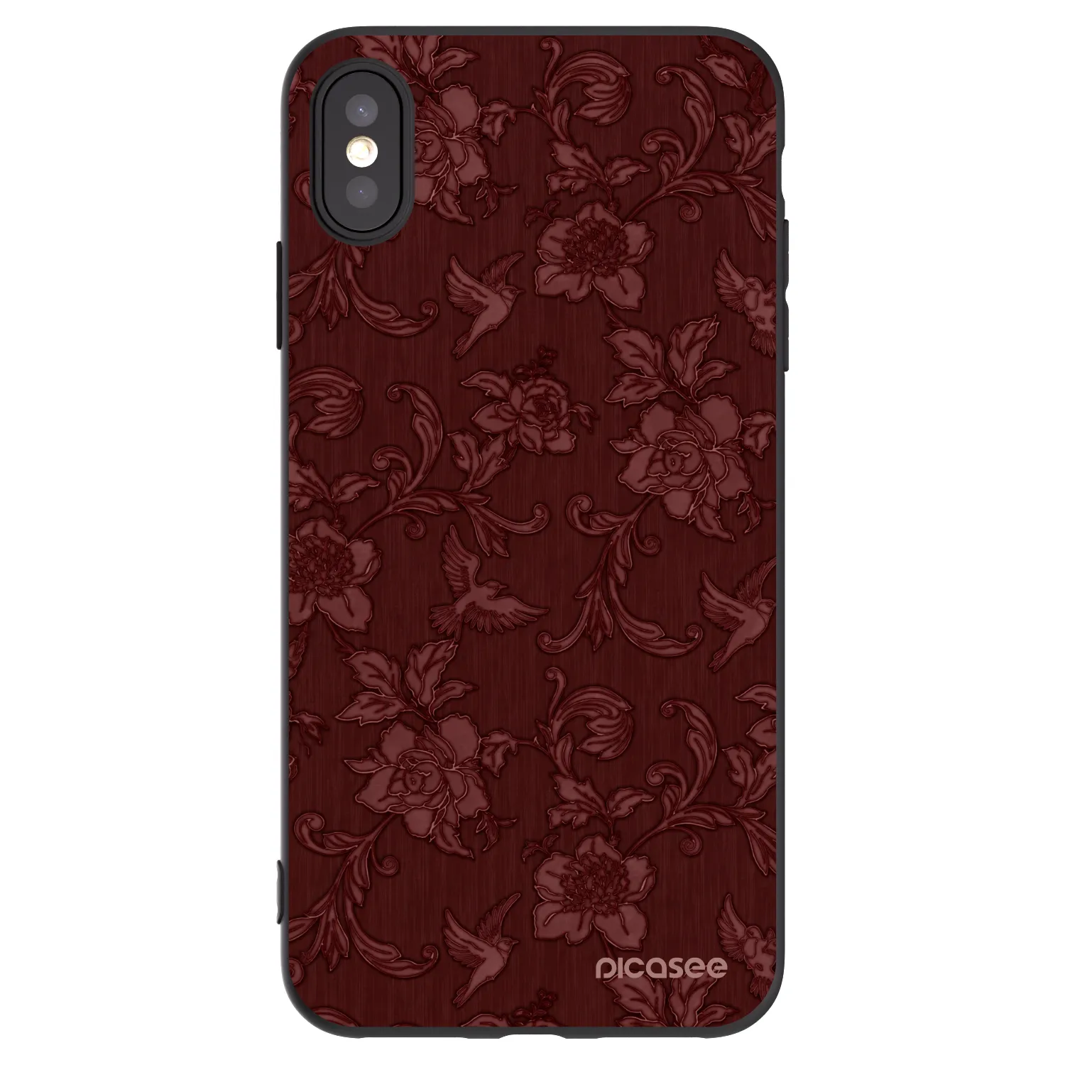Picasee silikonowe czarne etui na Apple iPhone XS Max - Red Elegance