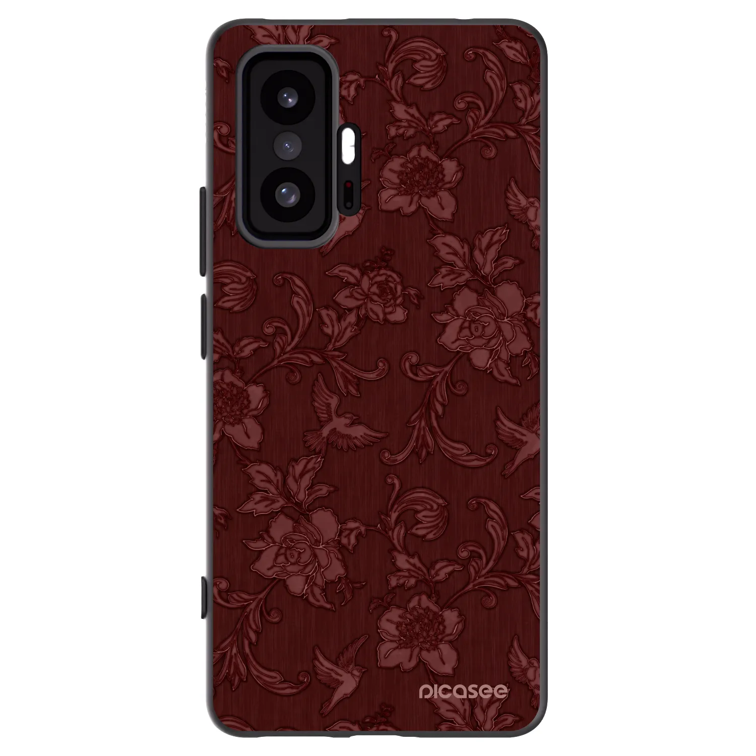 Picasee silikonowe czarne etui na Xiaomi 11T - Red Elegance