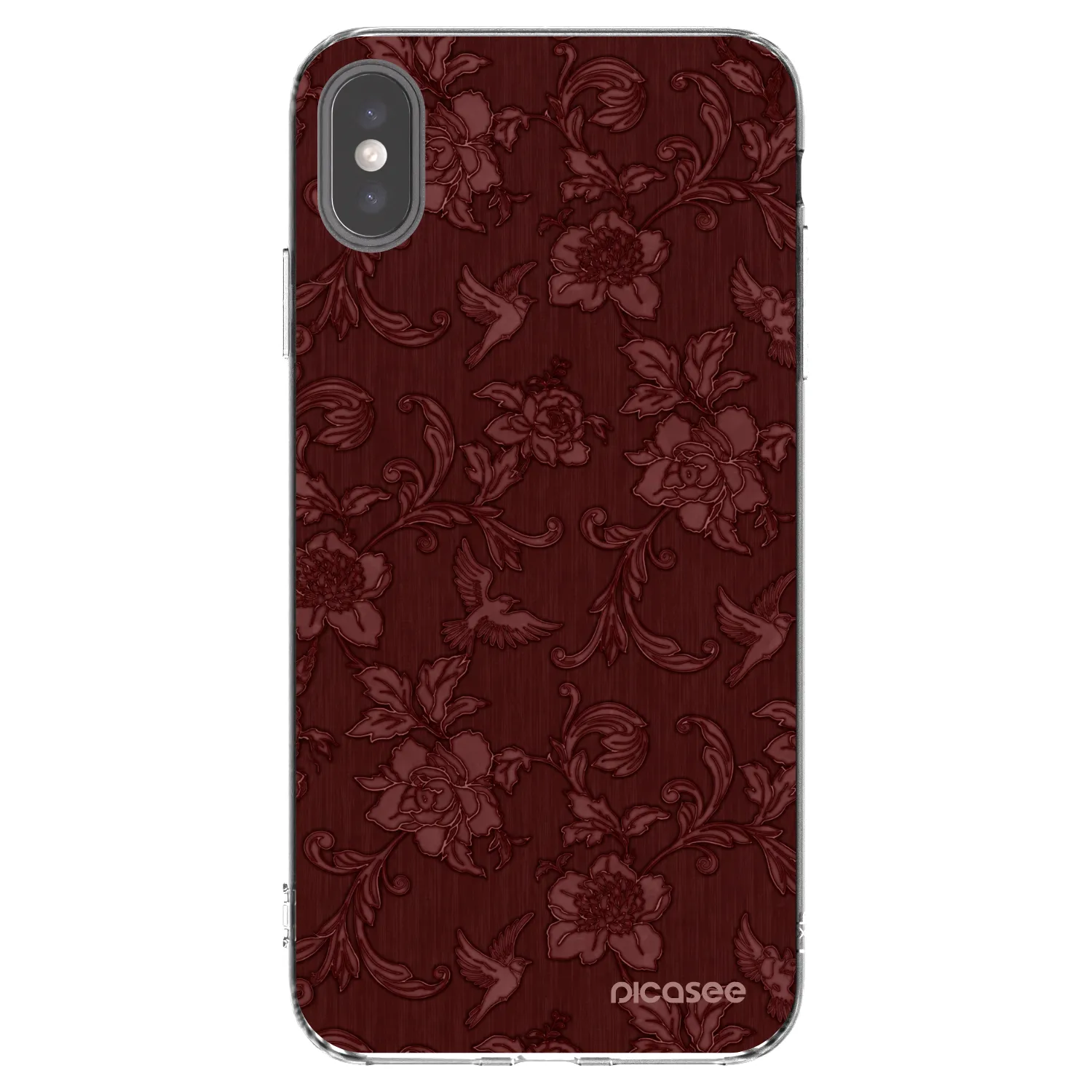 Picasee silikonowe przeźroczyste etui na Apple iPhone XS Max - Red Elegance
