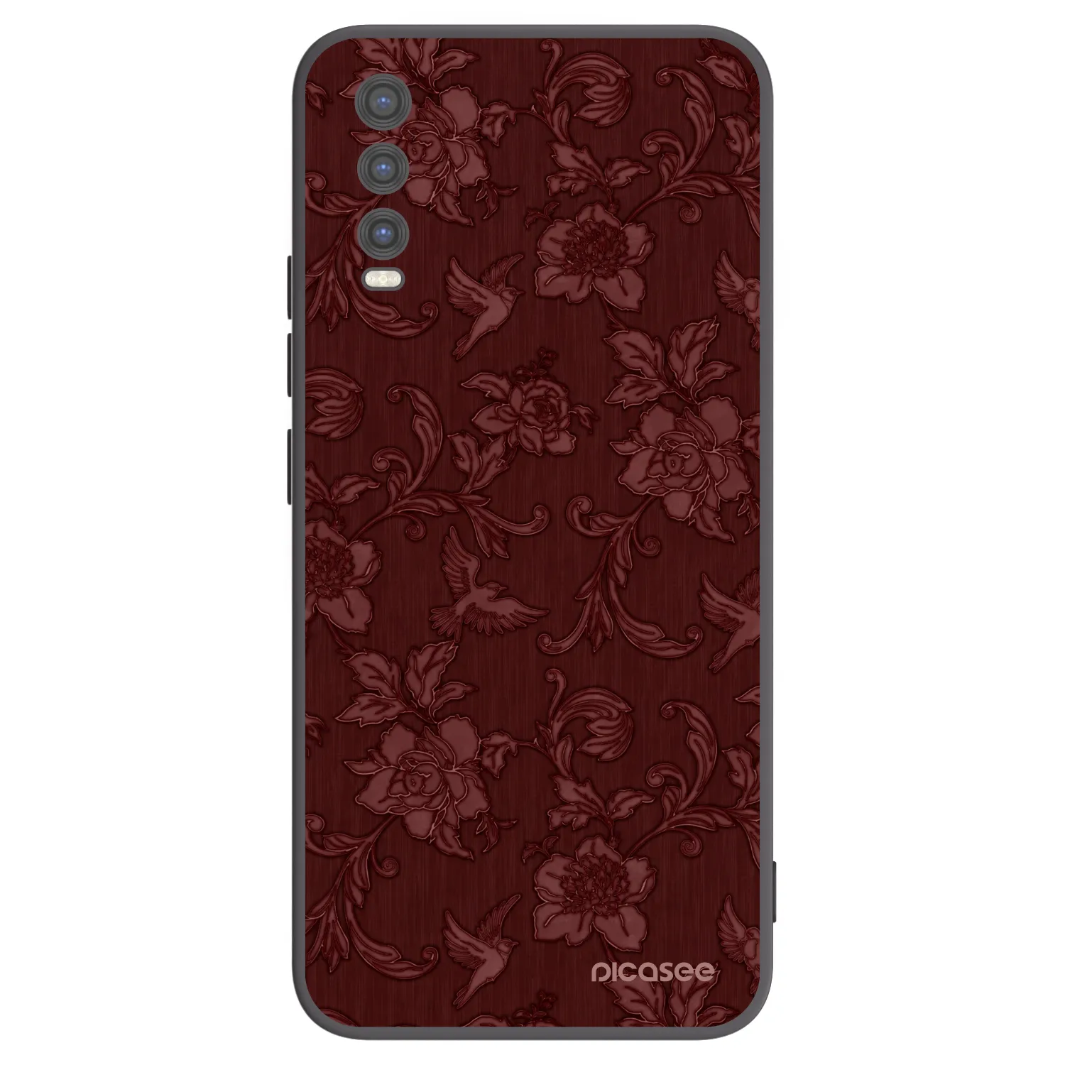Picasee silikonowe czarne etui na Vivo Y20s - Red Elegance