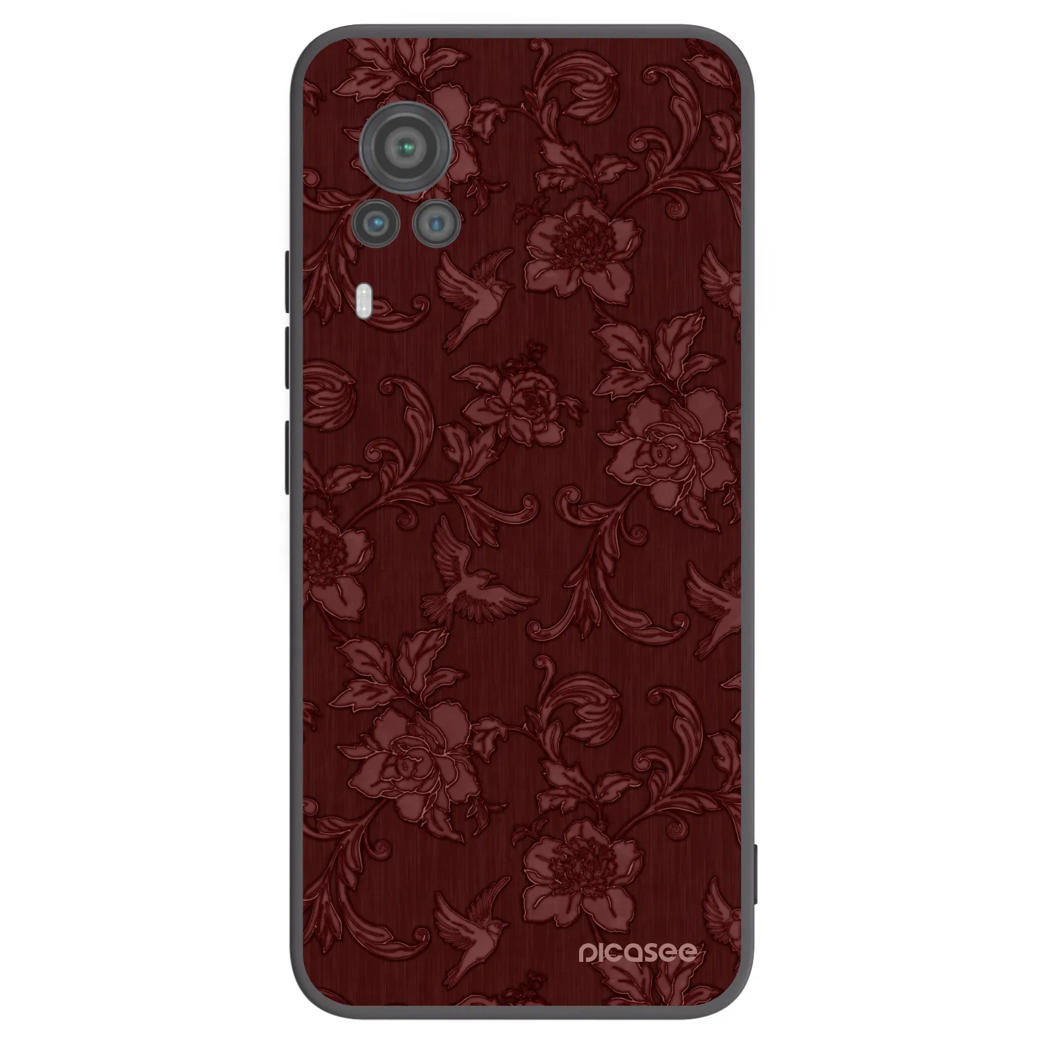 Picasee silikonowe czarne etui na Vivo X60 Pro 5G - Red Elegance