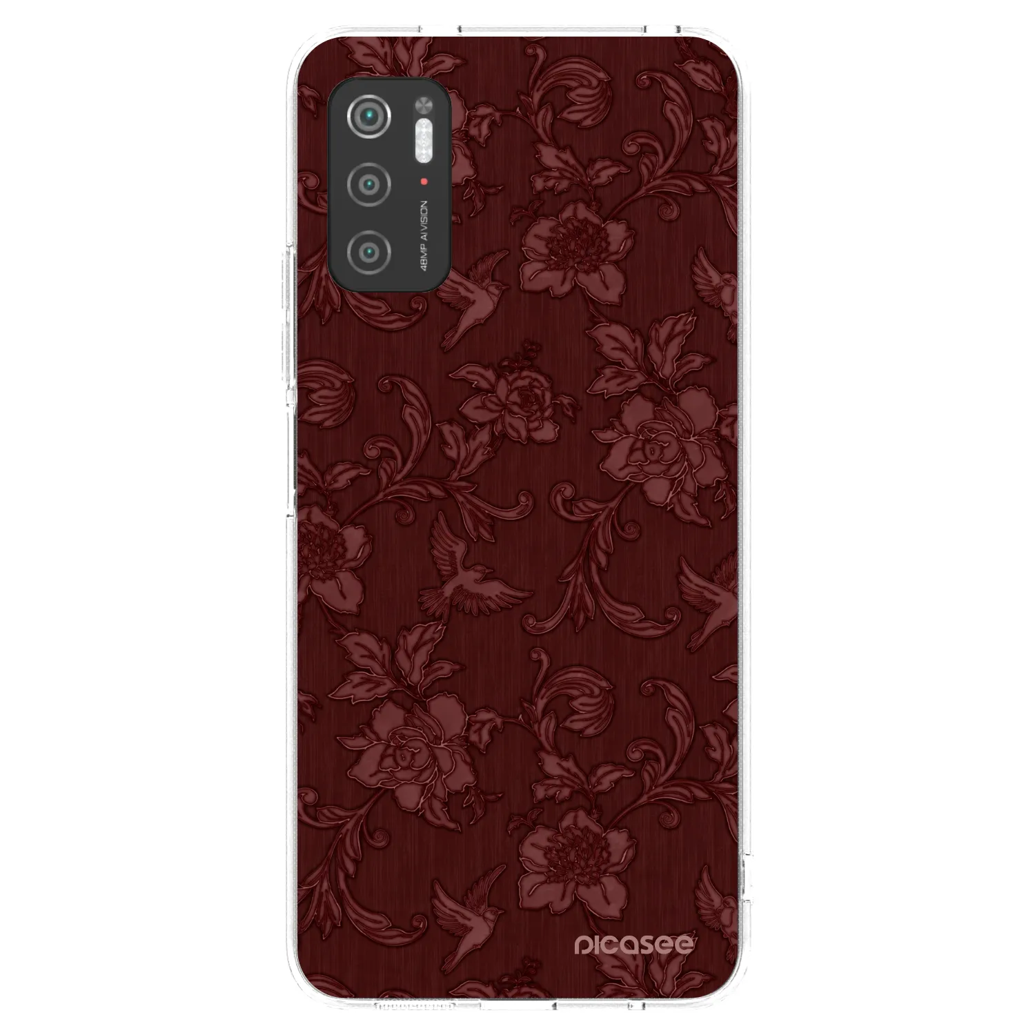 Picasee silikonowe przeźroczyste etui na Xiaomi Poco M3 Pro 5G - Red Elegance
