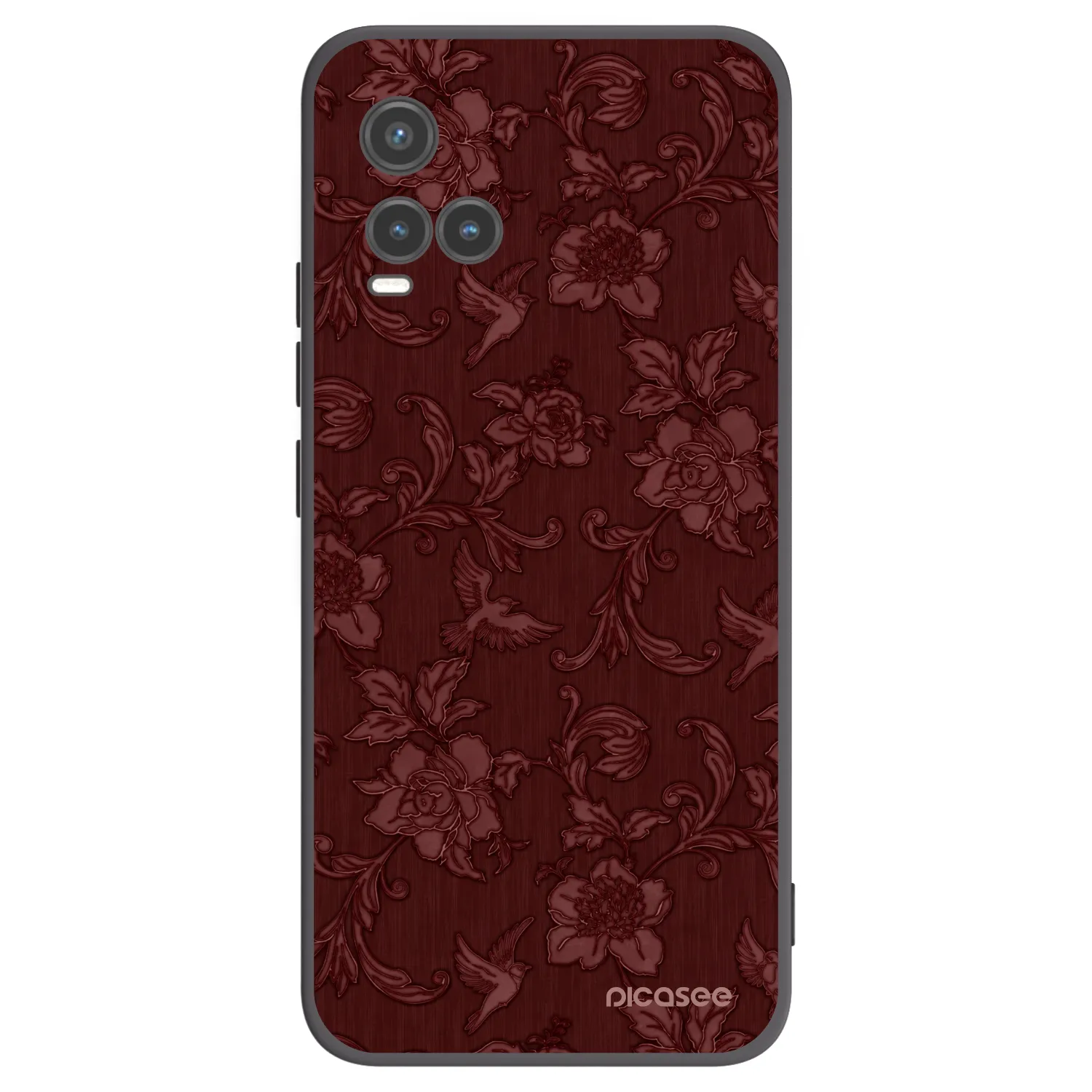 Picasee silikonowe czarne etui na Vivo Y33s - Red Elegance