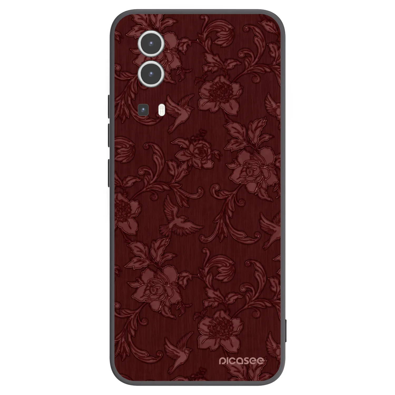 Picasee silikonowe czarne etui na Vivo Y72 5G - Red Elegance