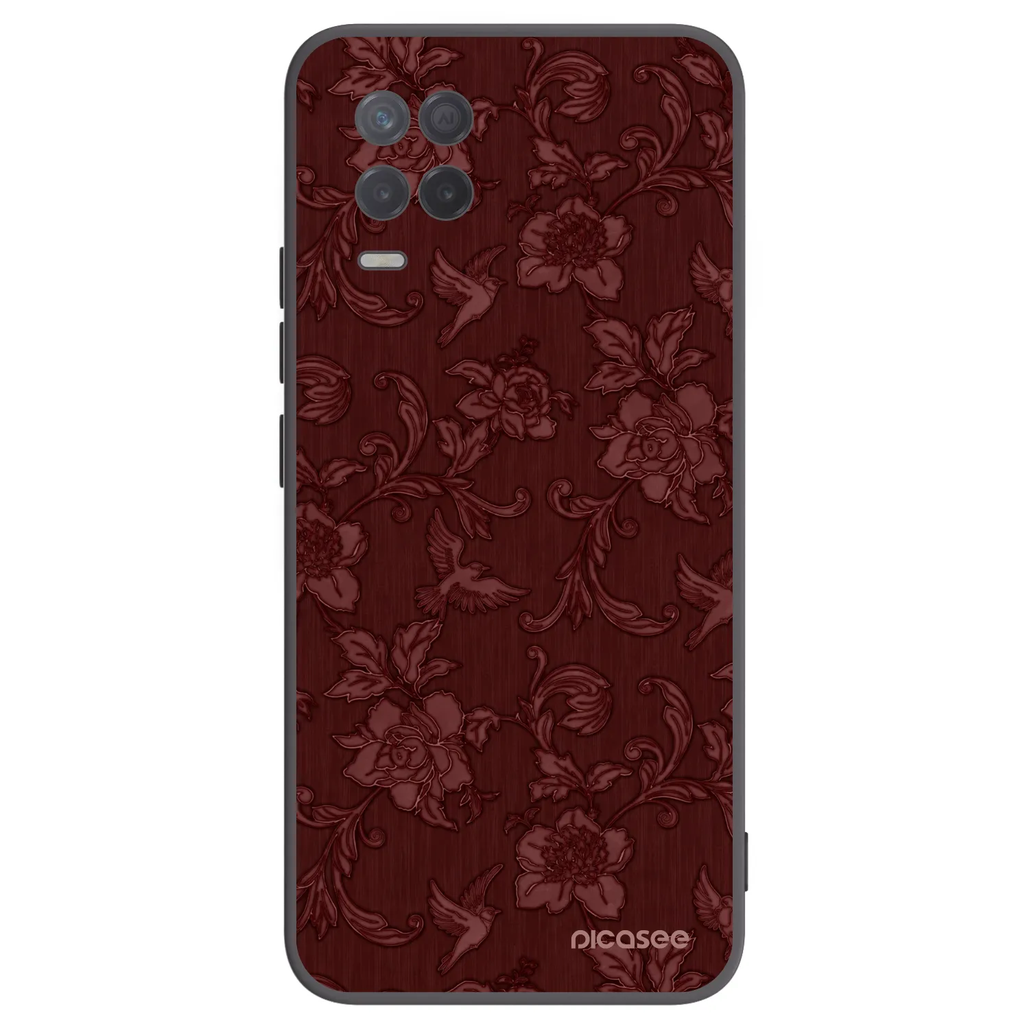 Picasee silikonowe czarne etui na Realme 8 5G - Red Elegance