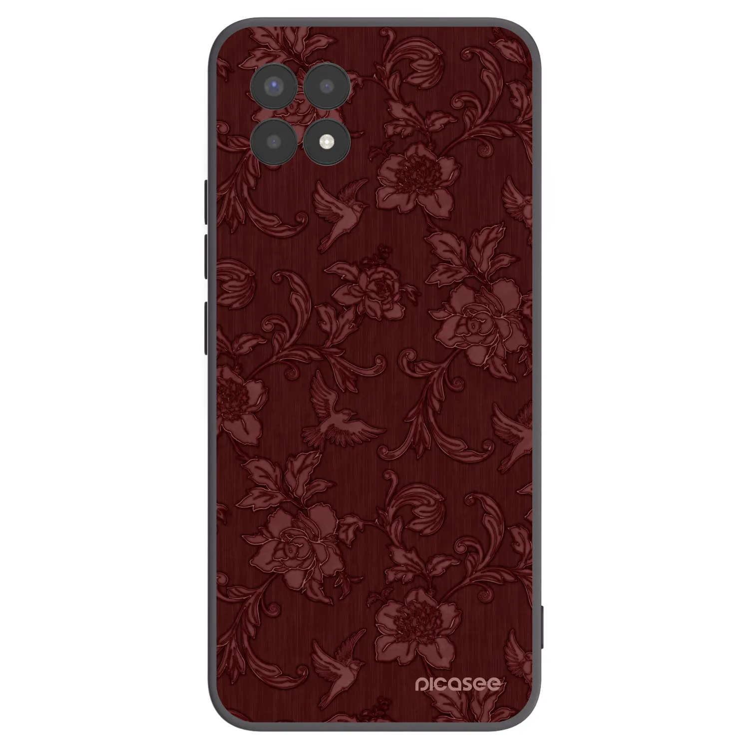 Picasee silikonowe czarne etui na Realme 8i - Red Elegance