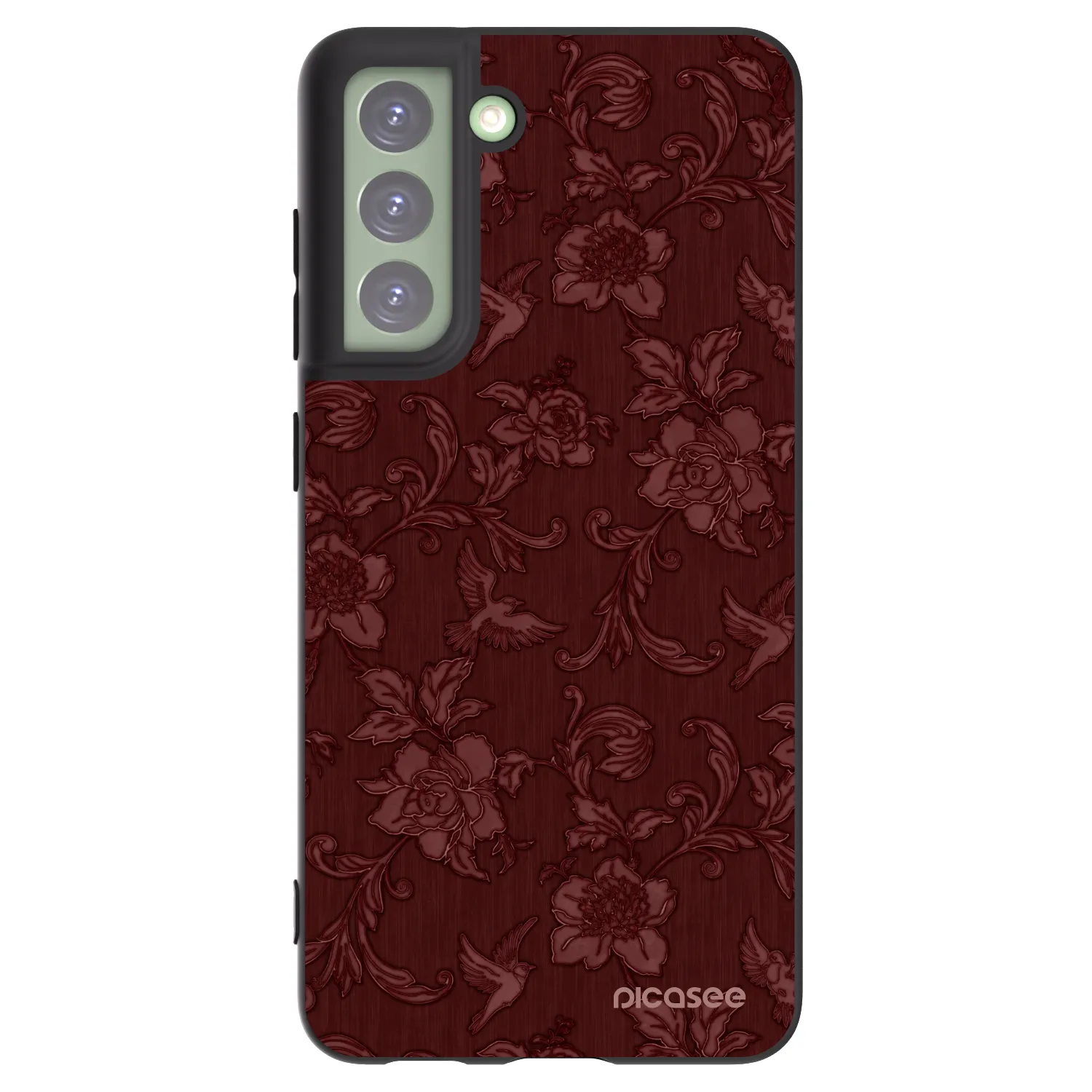 Picasee silikonowe czarne etui na Samsung Galaxy S21 FE 5G - Red Elegance