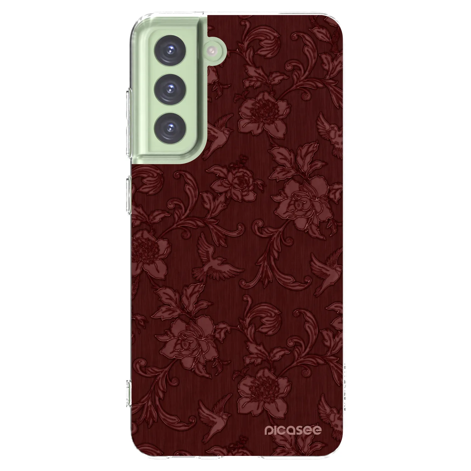 Picasee silikonowe przeźroczyste etui na Samsung Galaxy S21 FE 5G - Red Elegance