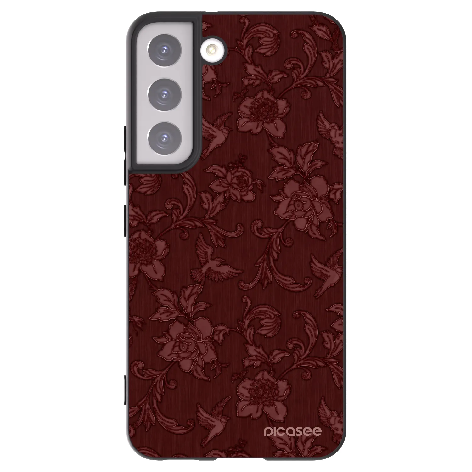 Picasee silikonowe czarne etui na Samsung Galaxy S22 5G - Red Elegance