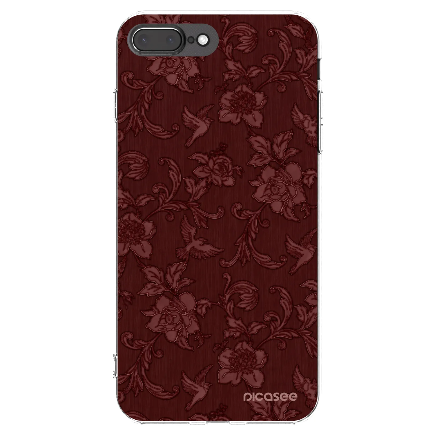 Picasee silikonowe przeźroczyste etui na Apple iPhone 7 Plus - Red Elegance