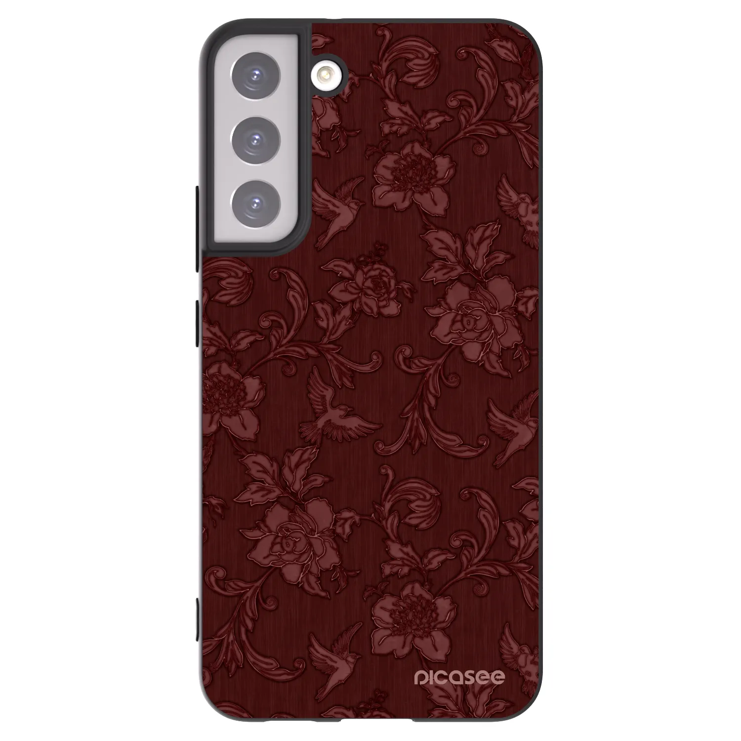 Picasee silikonowe czarne etui na Samsung Galaxy S22+ 5G - Red Elegance