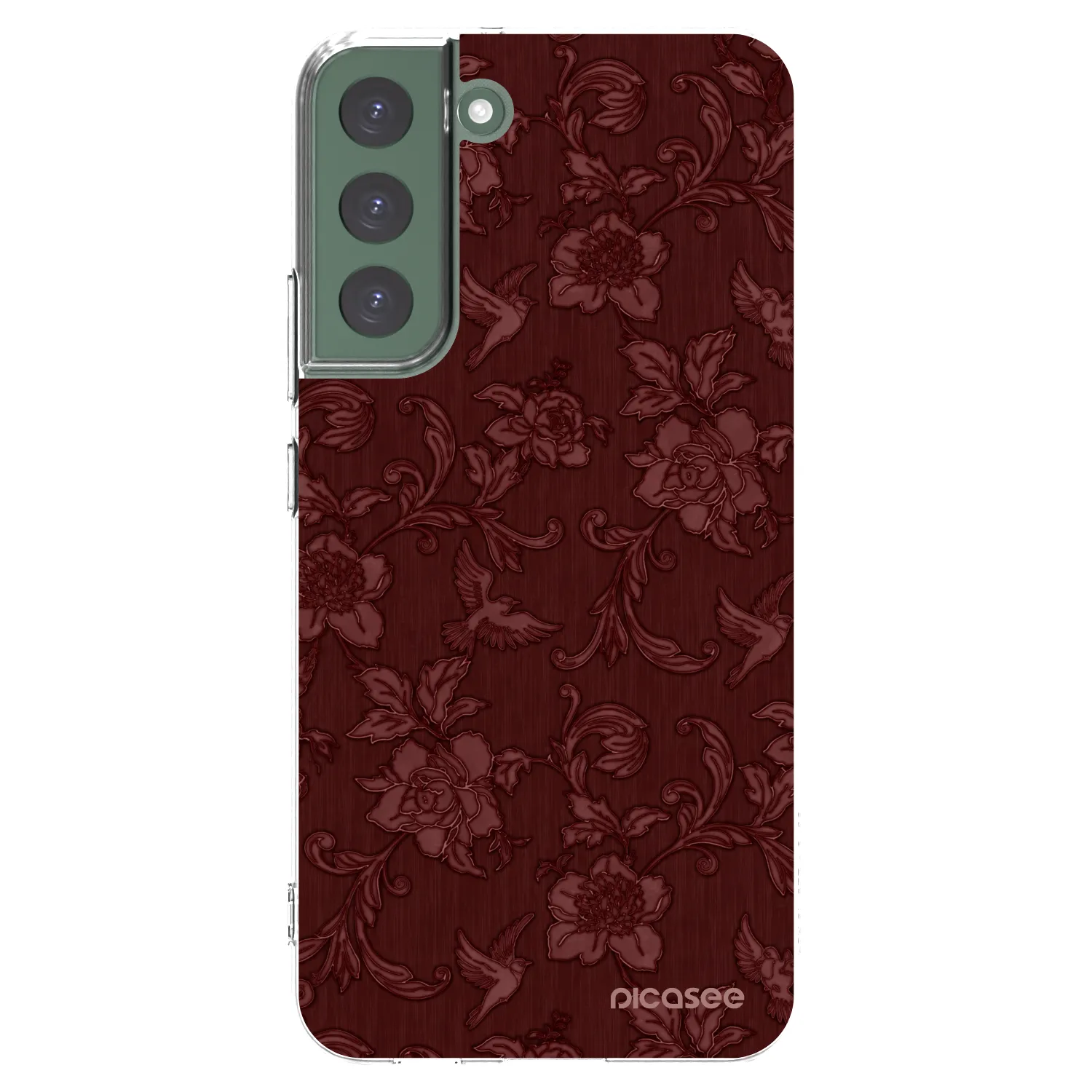 Picasee silikonowe przeźroczyste etui na Samsung Galaxy S22+ 5G - Red Elegance