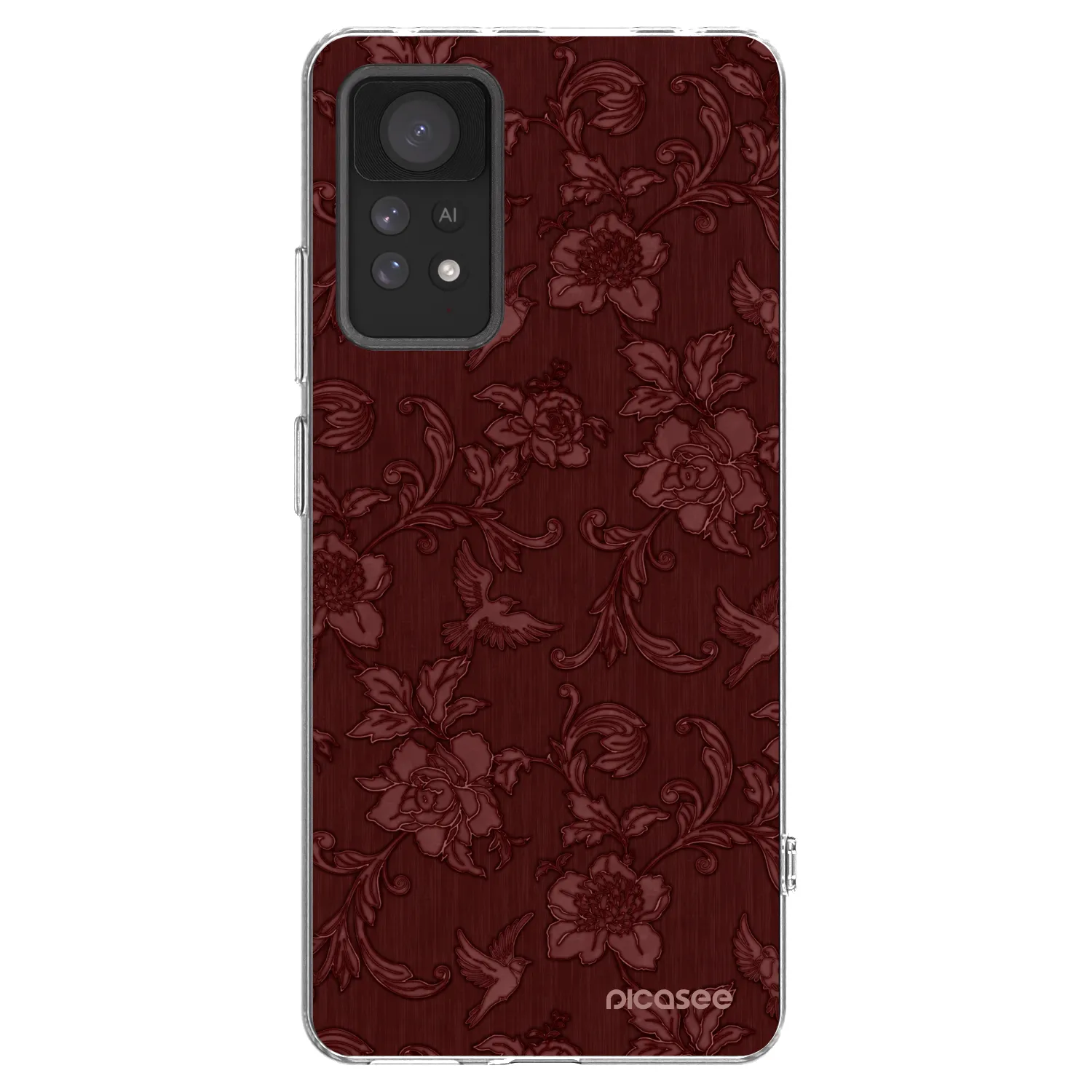 Picasee silikonowe przeźroczyste etui na Xiaomi Redmi Note 11 Pro - Red Elegance