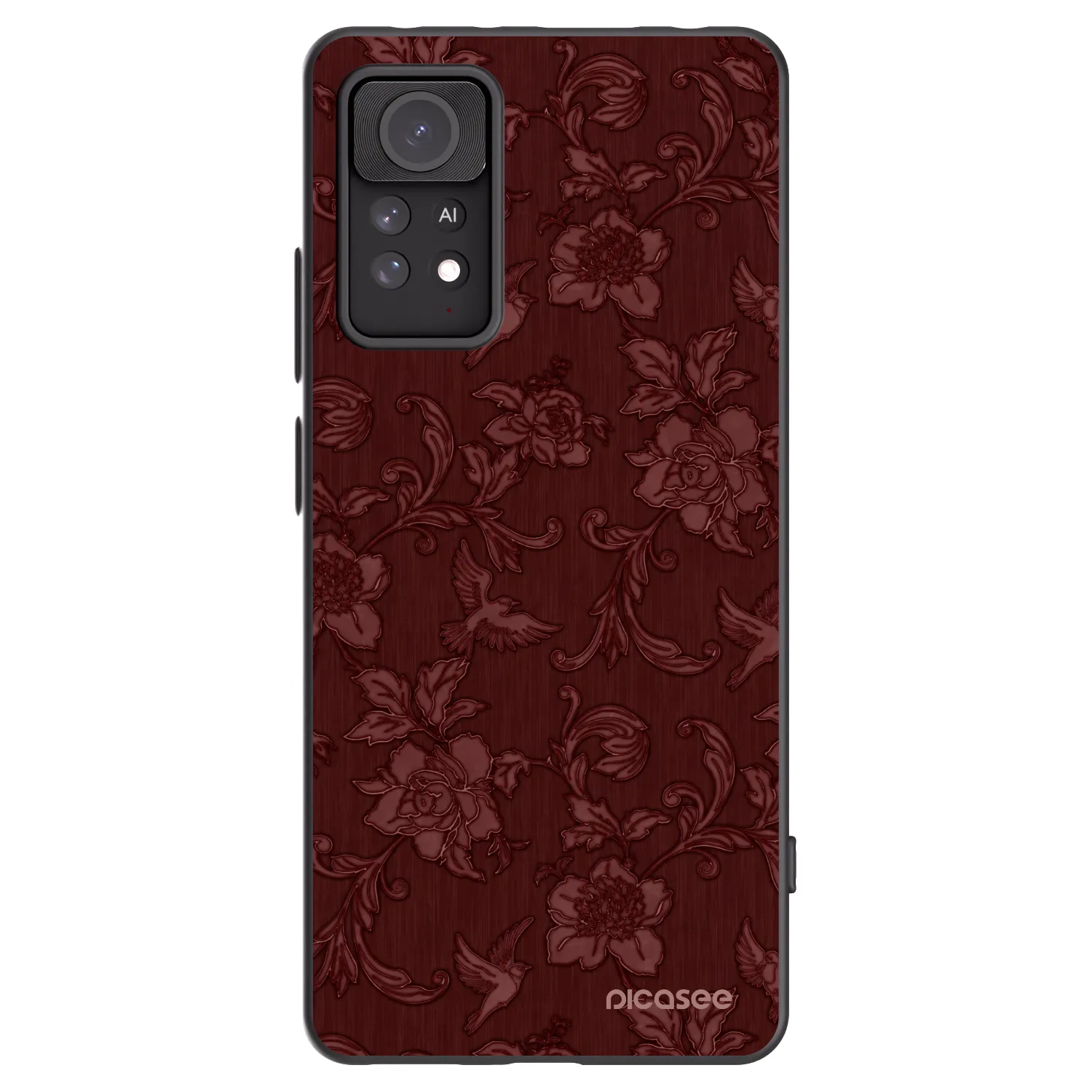 Picasee silikonowe czarne etui na Xiaomi Redmi Note 11 Pro 5G - Red Elegance