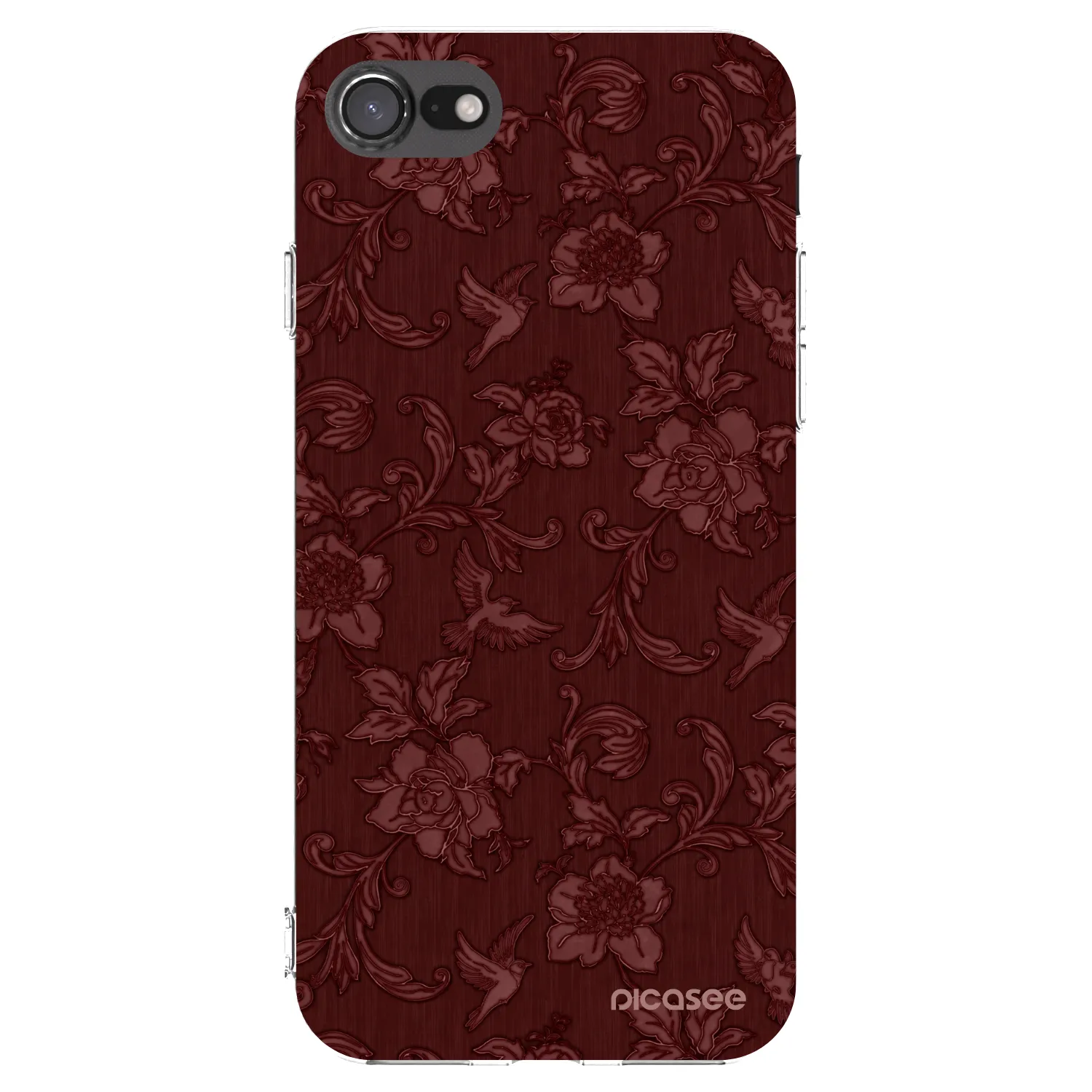 Picasee silikonowe przeźroczyste etui na Apple iPhone SE 2022 - Red Elegance