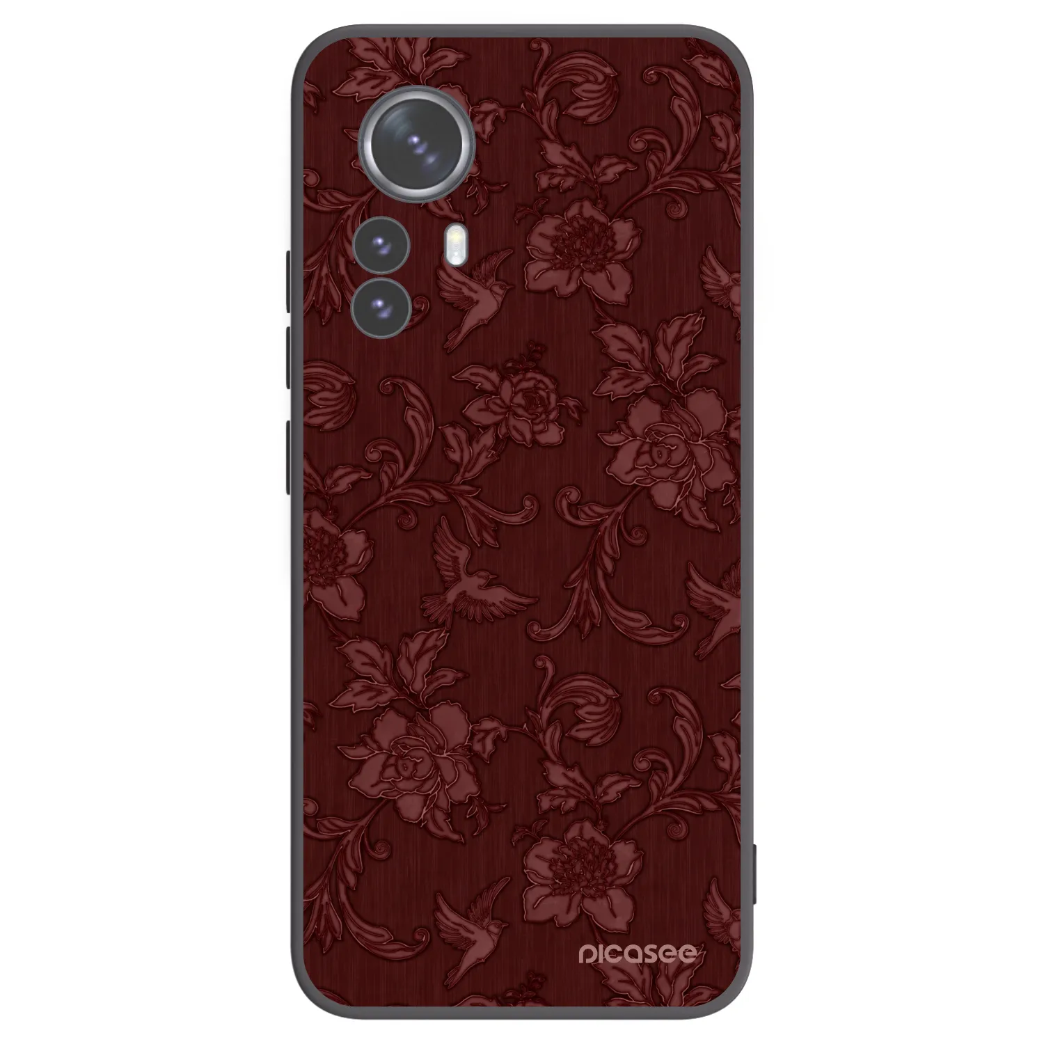 Picasee silikonowe czarne etui na Xiaomi 12 Pro - Red Elegance