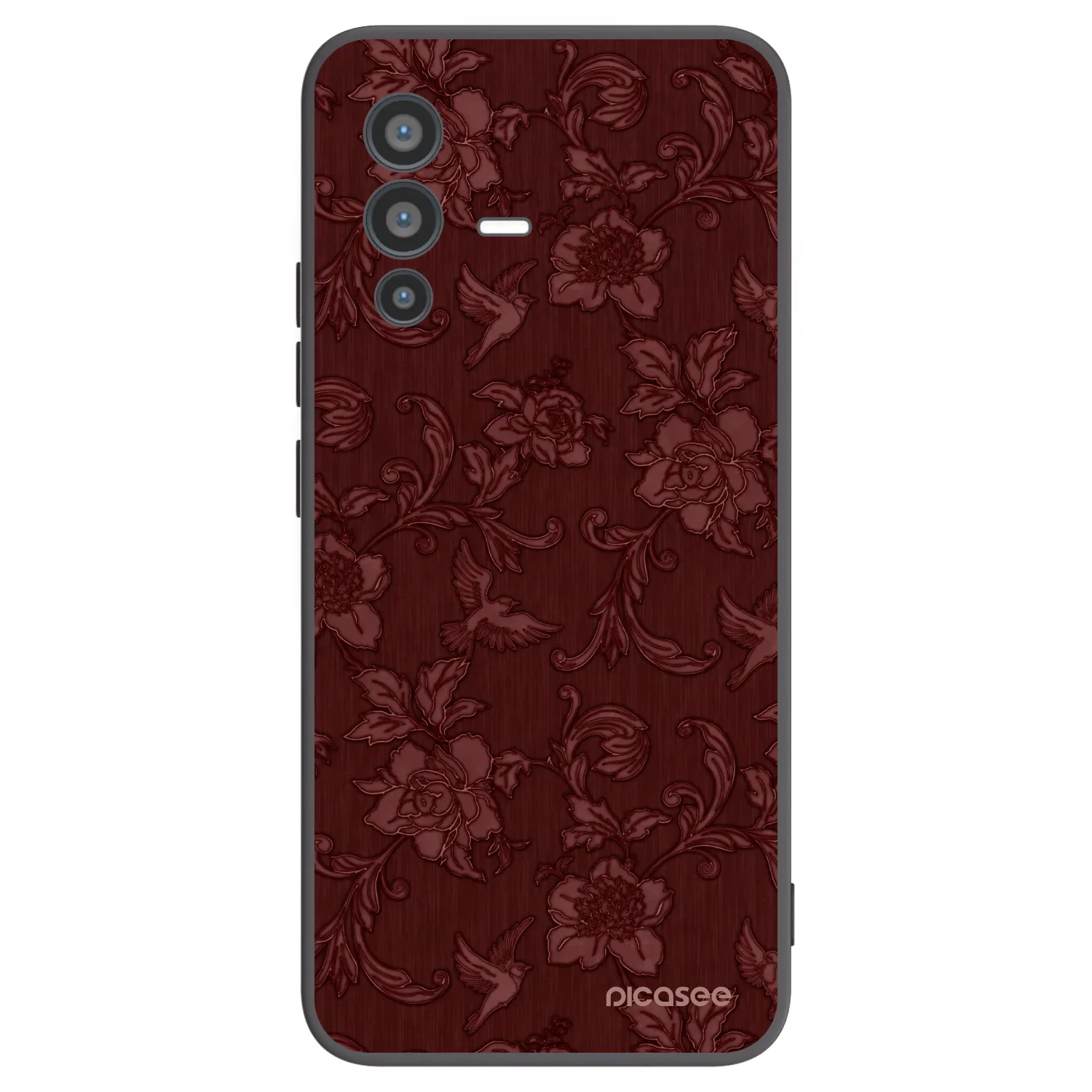 Picasee silikonowe czarne etui na Vivo V23 5G - Red Elegance
