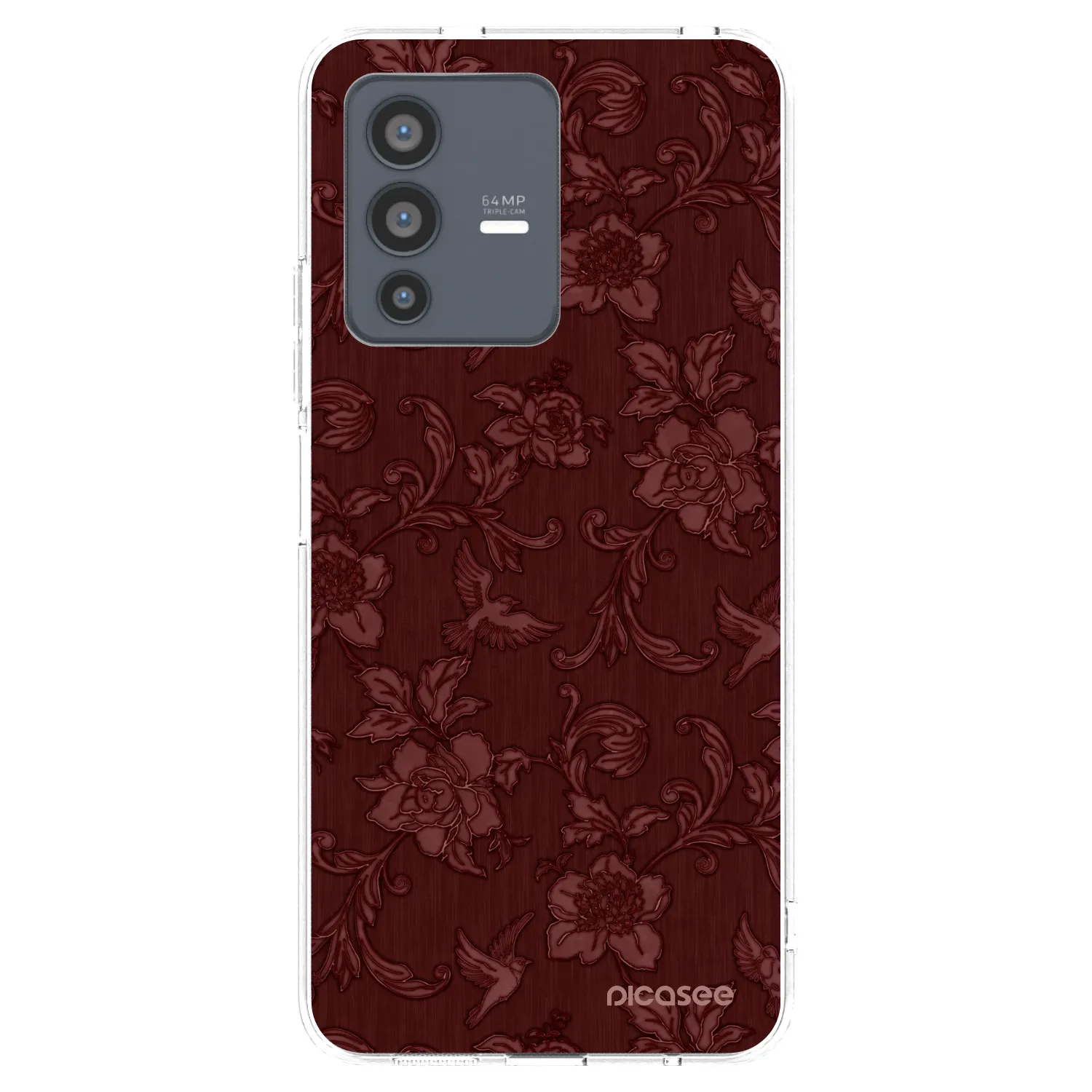 Picasee silikonowe przeźroczyste etui na Vivo V23 5G - Red Elegance