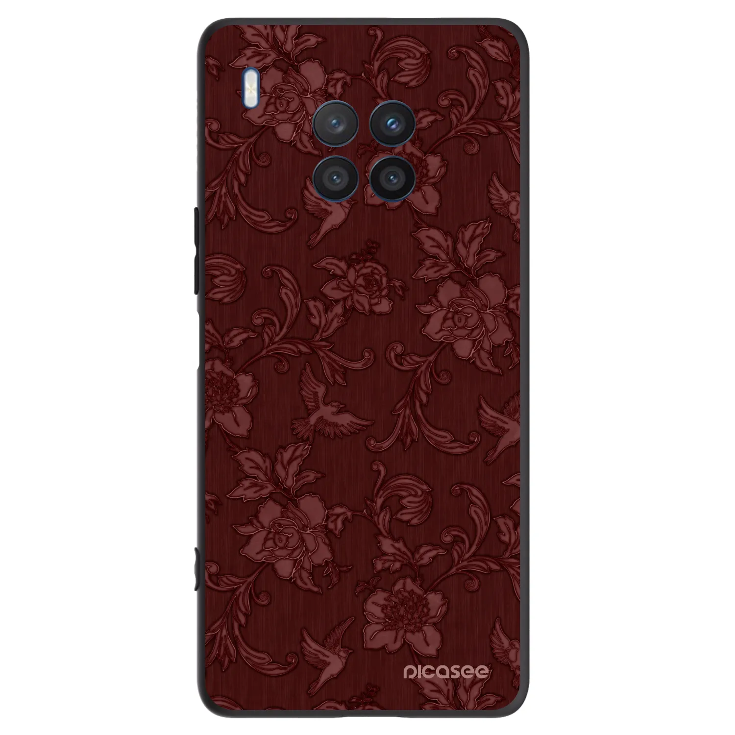 Picasee silikonowe czarne etui na Honor 50 Lite - Red Elegance