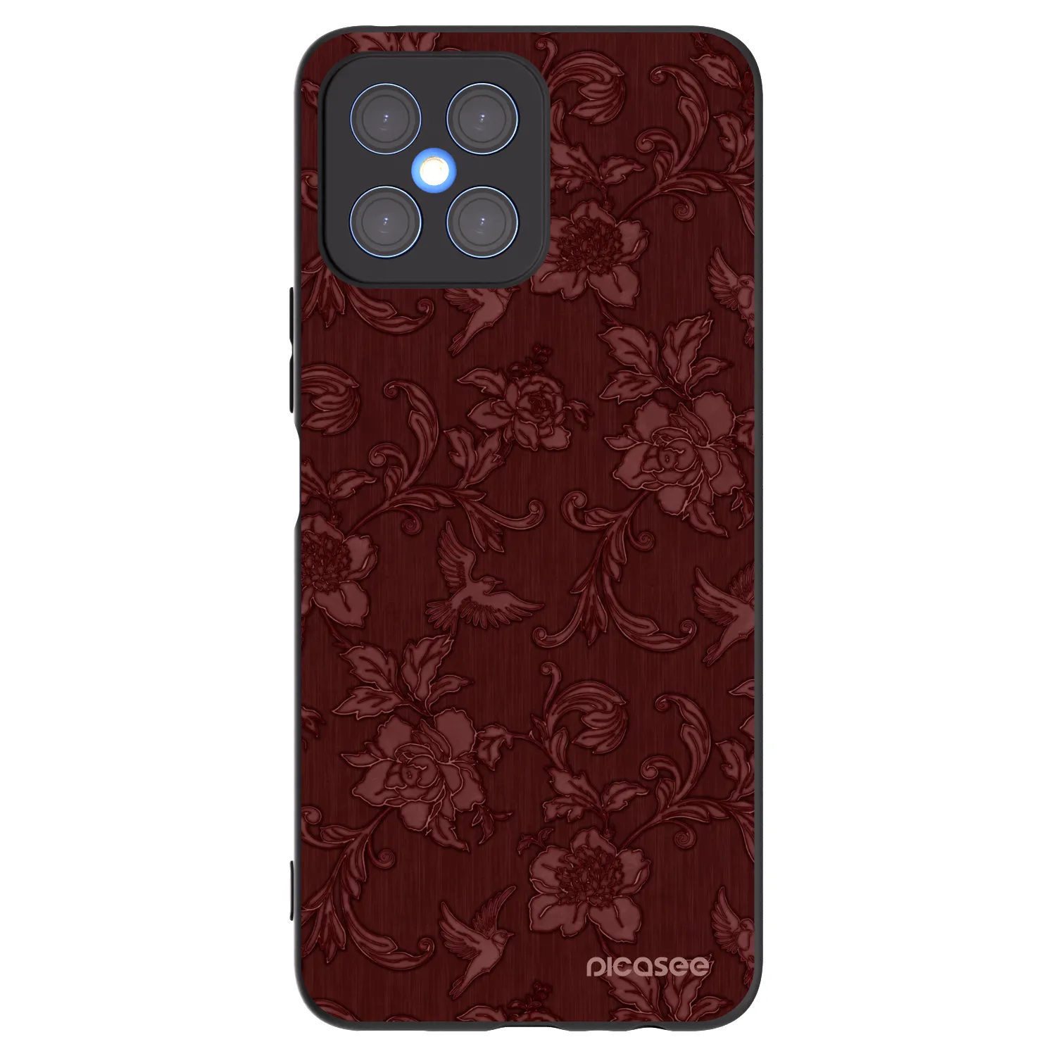 Picasee silikonowe czarne etui na Honor X8 4G - Red Elegance